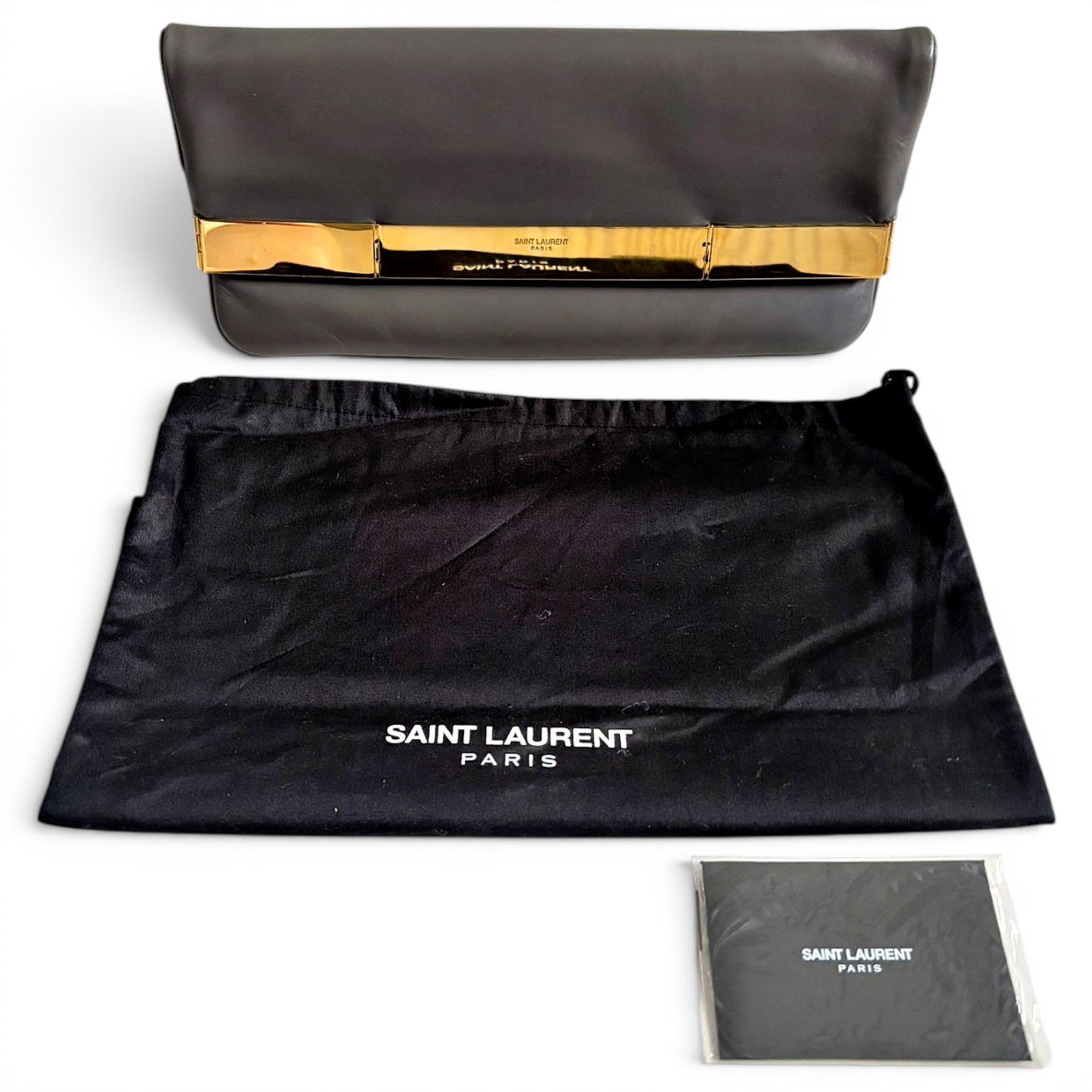 Leather clutch bag