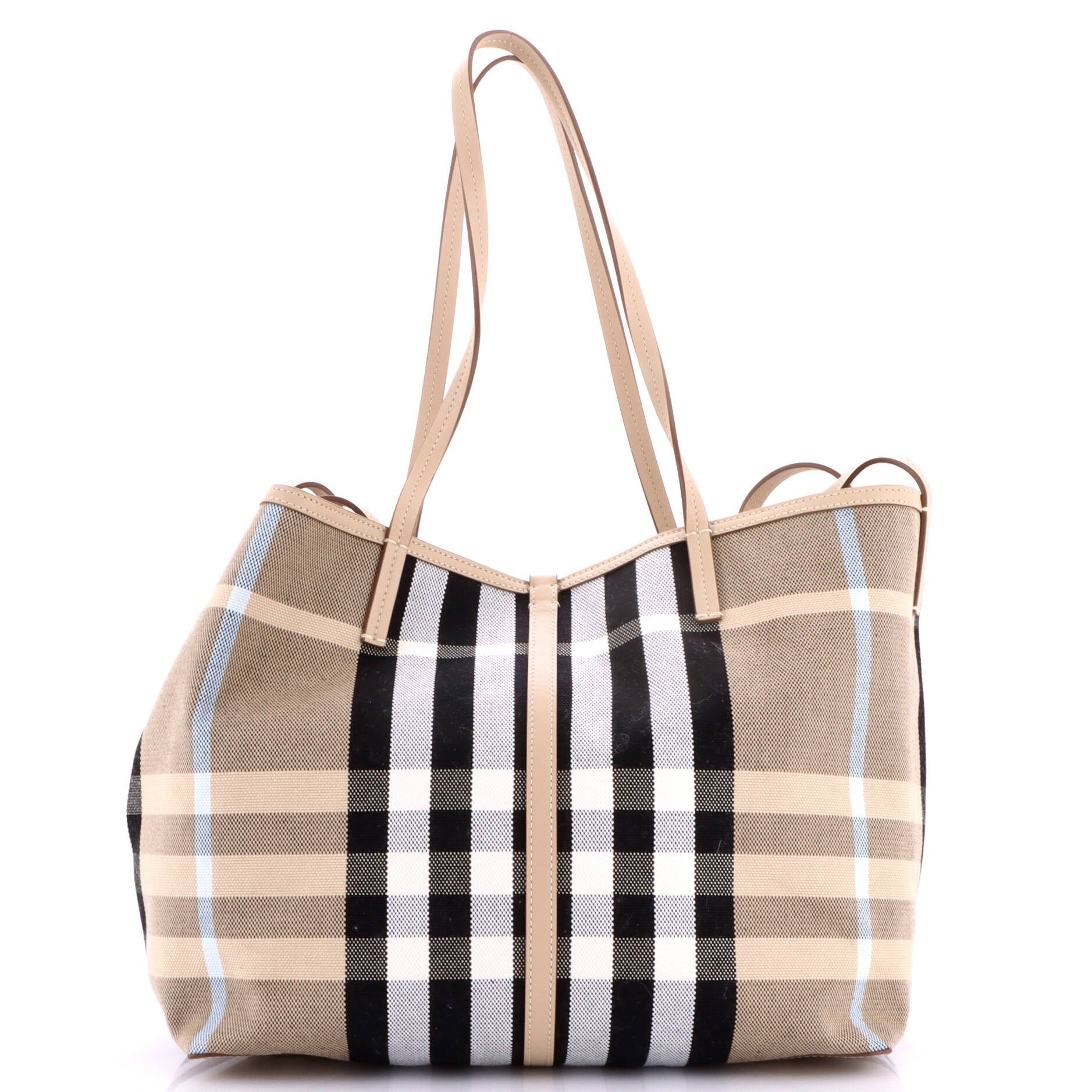 Beach Tote Vintage Check Canvas XL