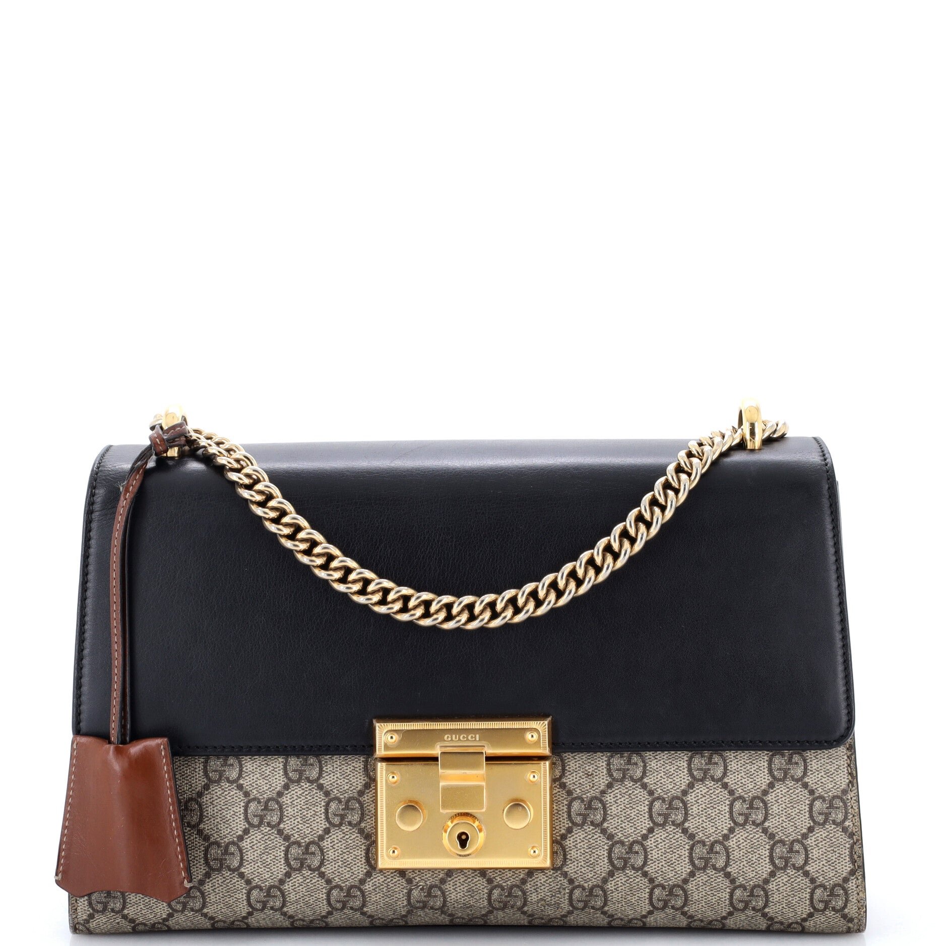 Padlock Shoulder Bag GG Coated Canvas and Leather Medium