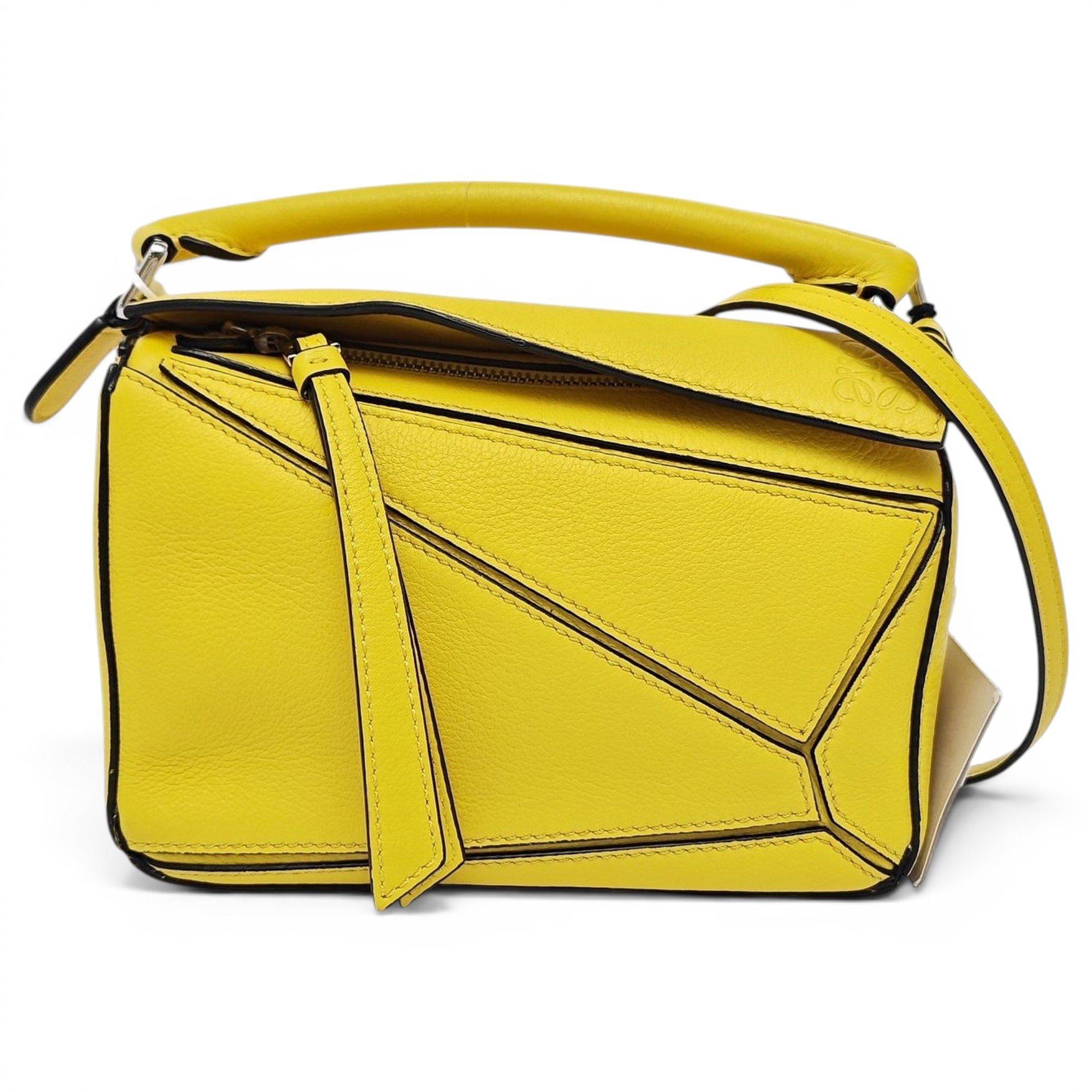 Puzzle leather handbag