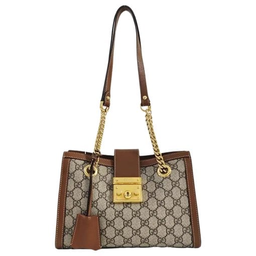 Padlock leather handbag