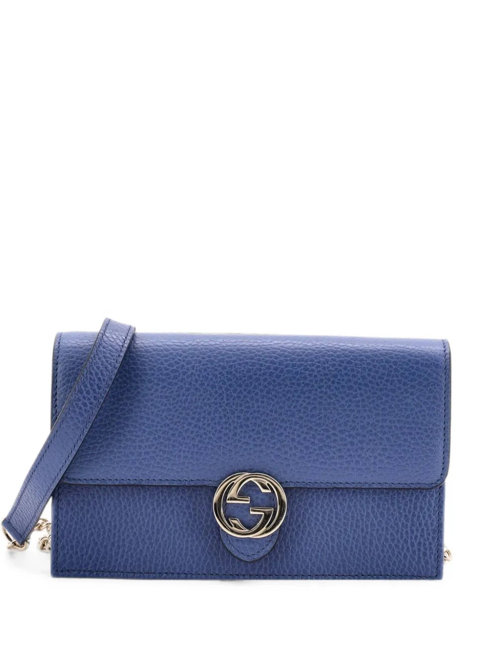 Interlocking Wallet on Chain Leather crossbody bag