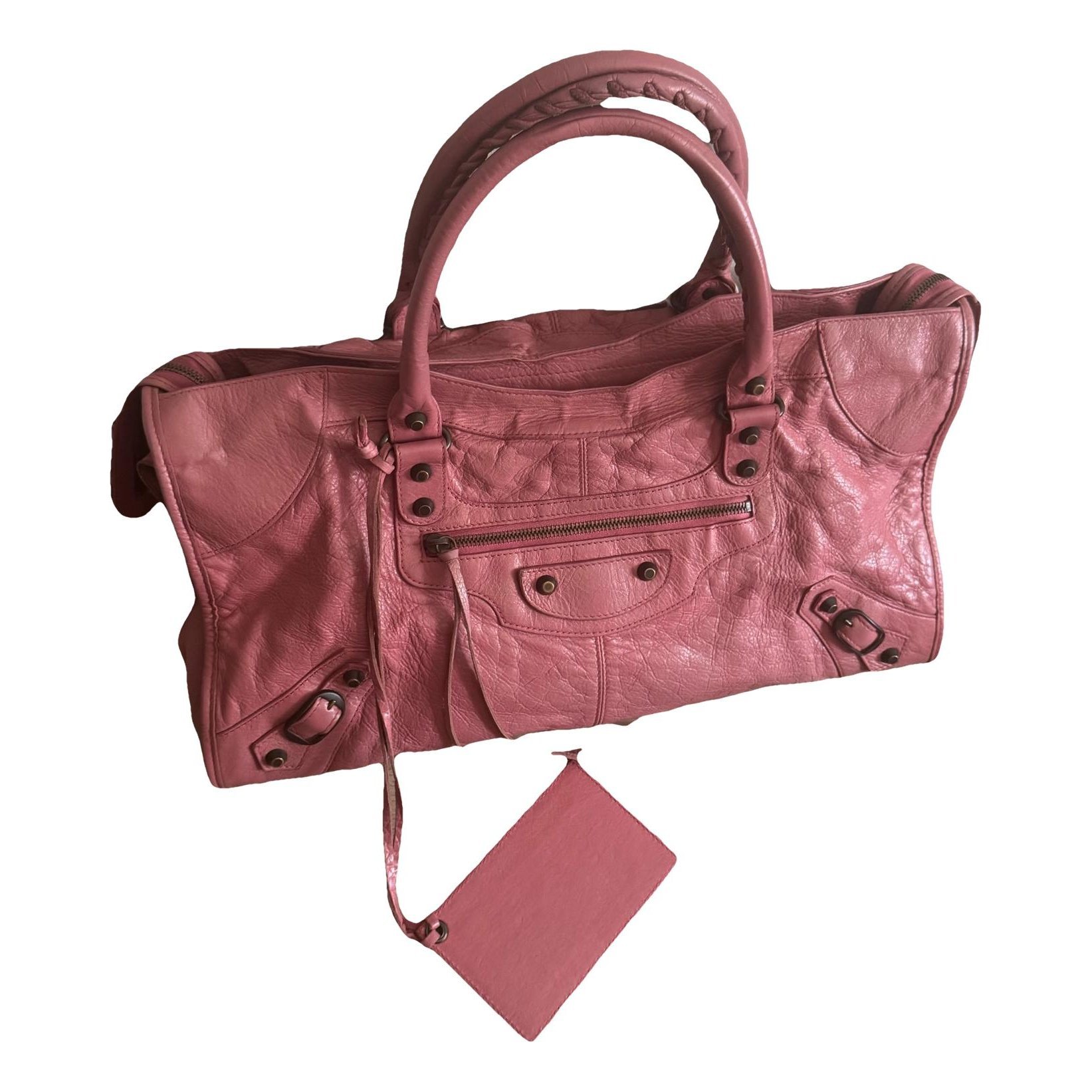 City leather handbag