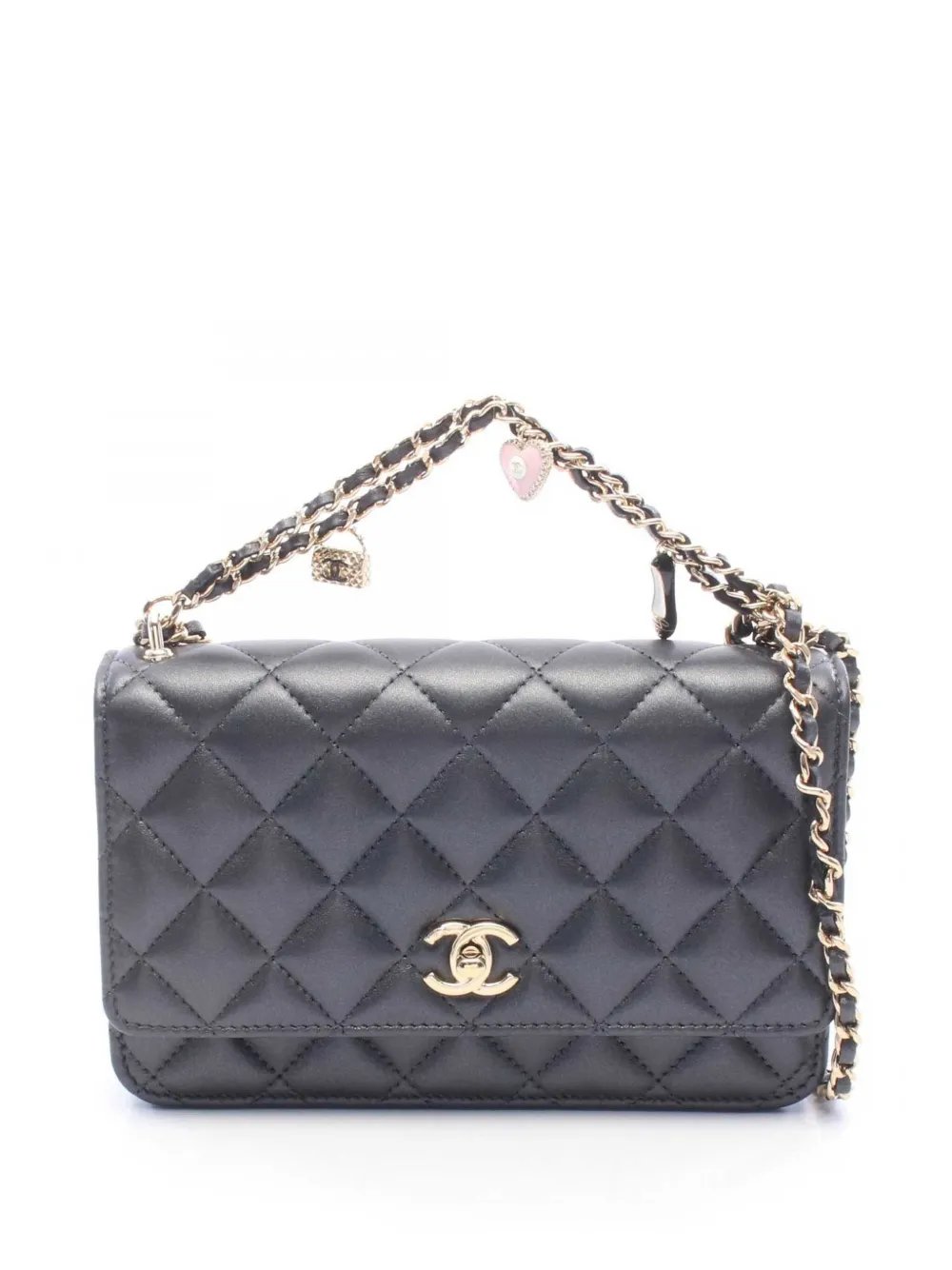 2021-2026 Quilted Lambskin Charms Wallet On Chain satchel