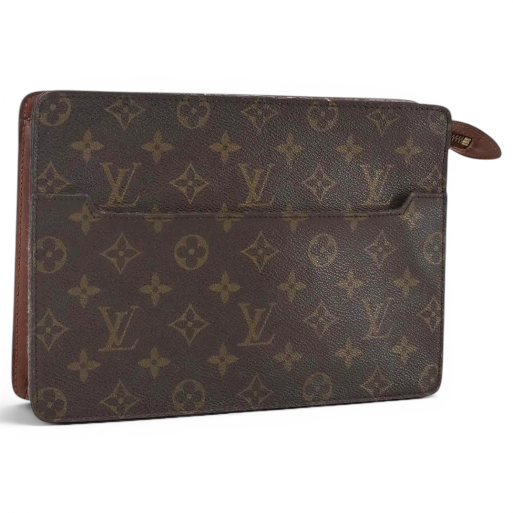 Leather clutch bag