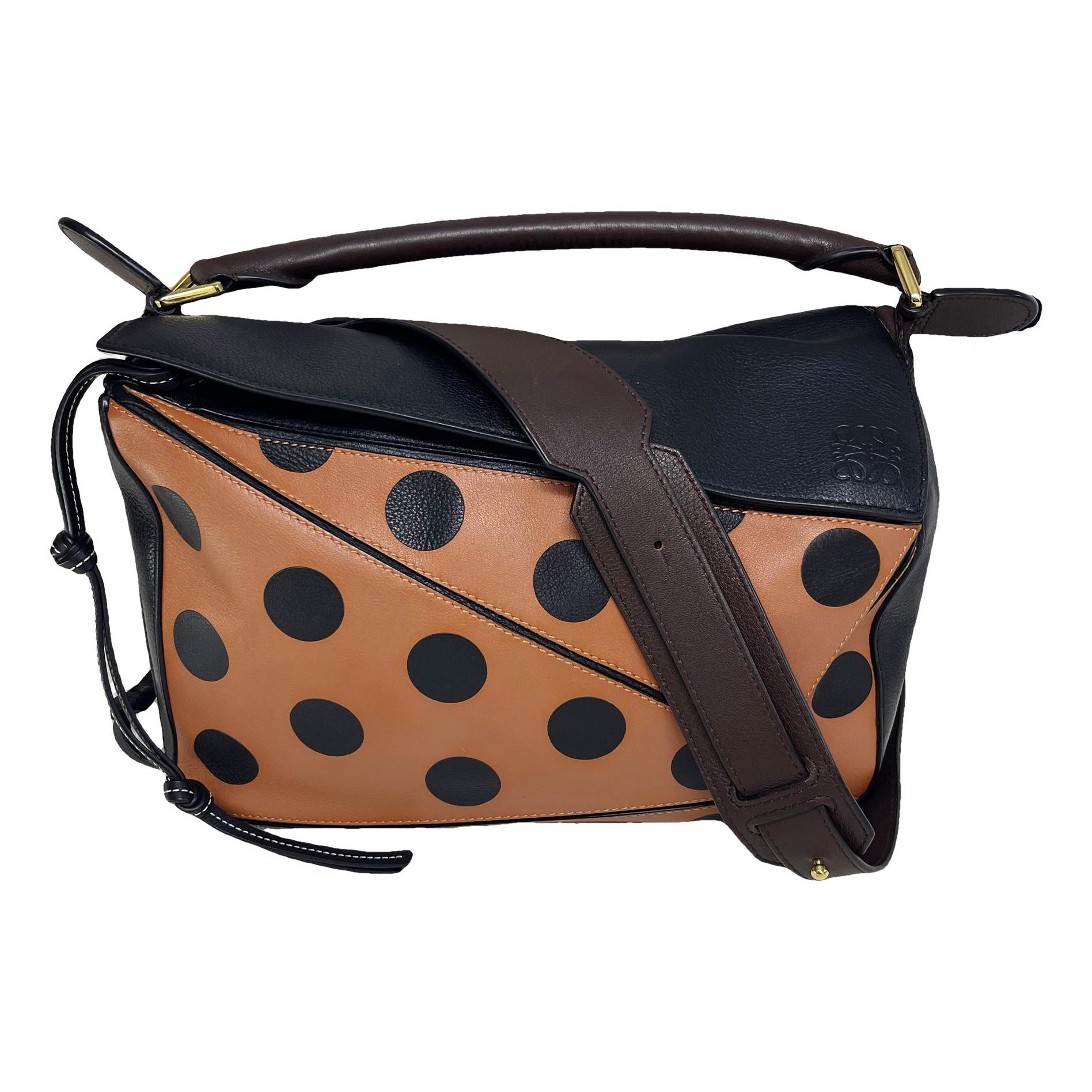 Puzzle leather handbag