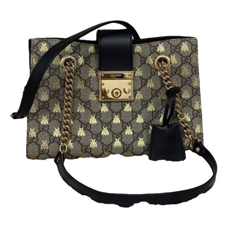 Padlock leather handbag