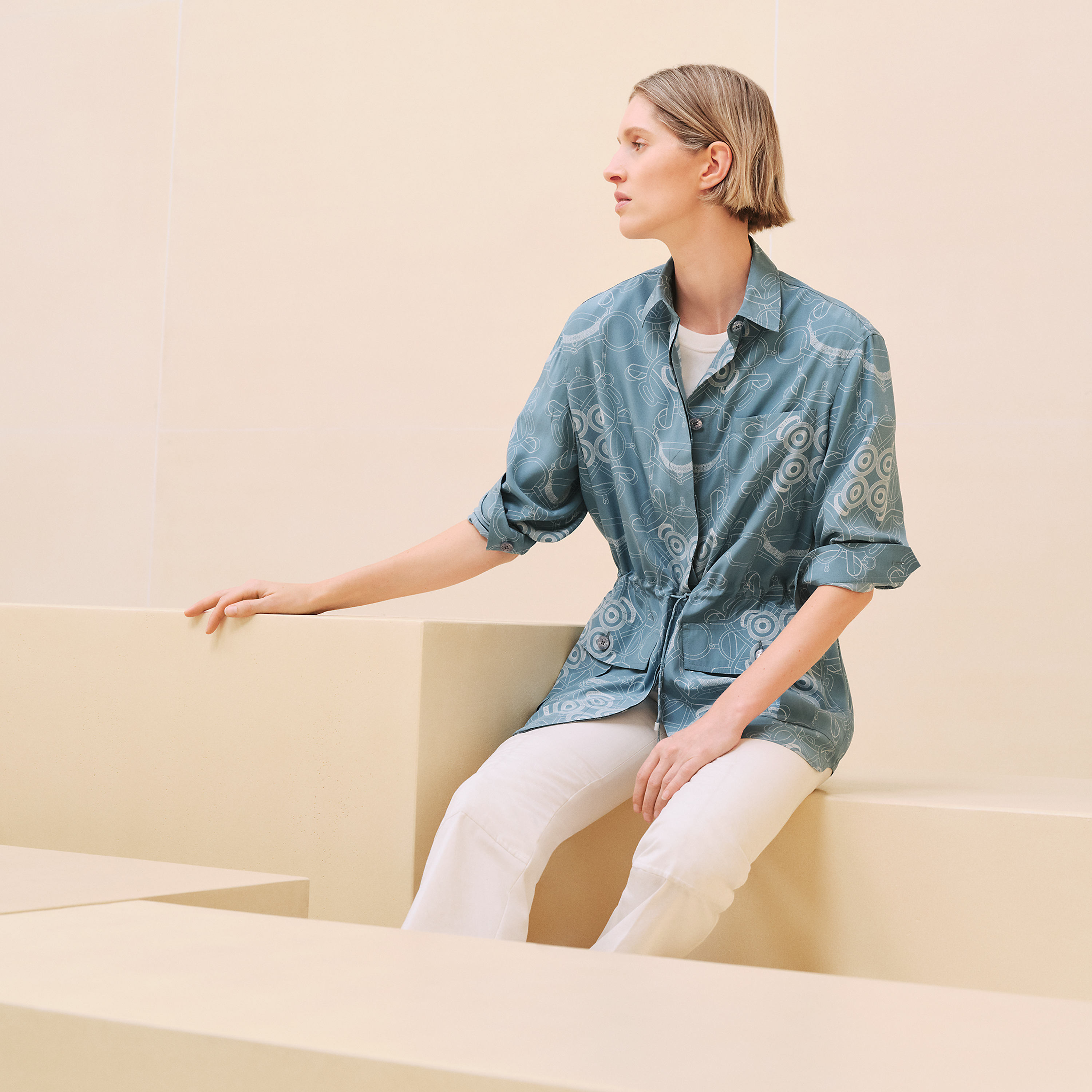 "Eperon d'Or Finesse" drawstring overshirt