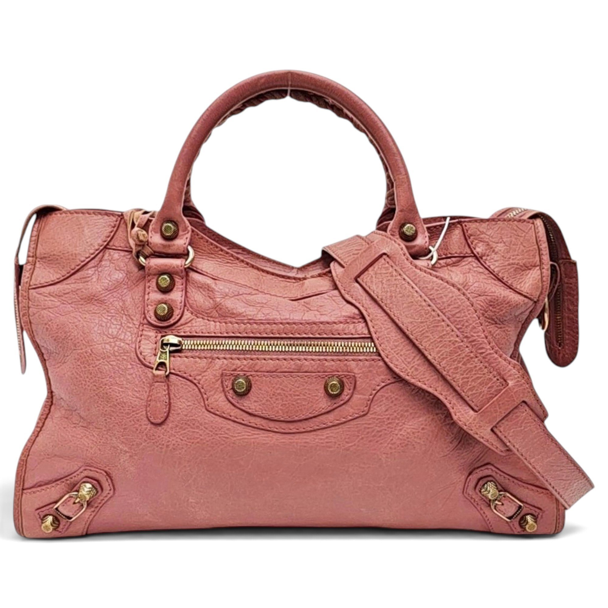 City leather handbag