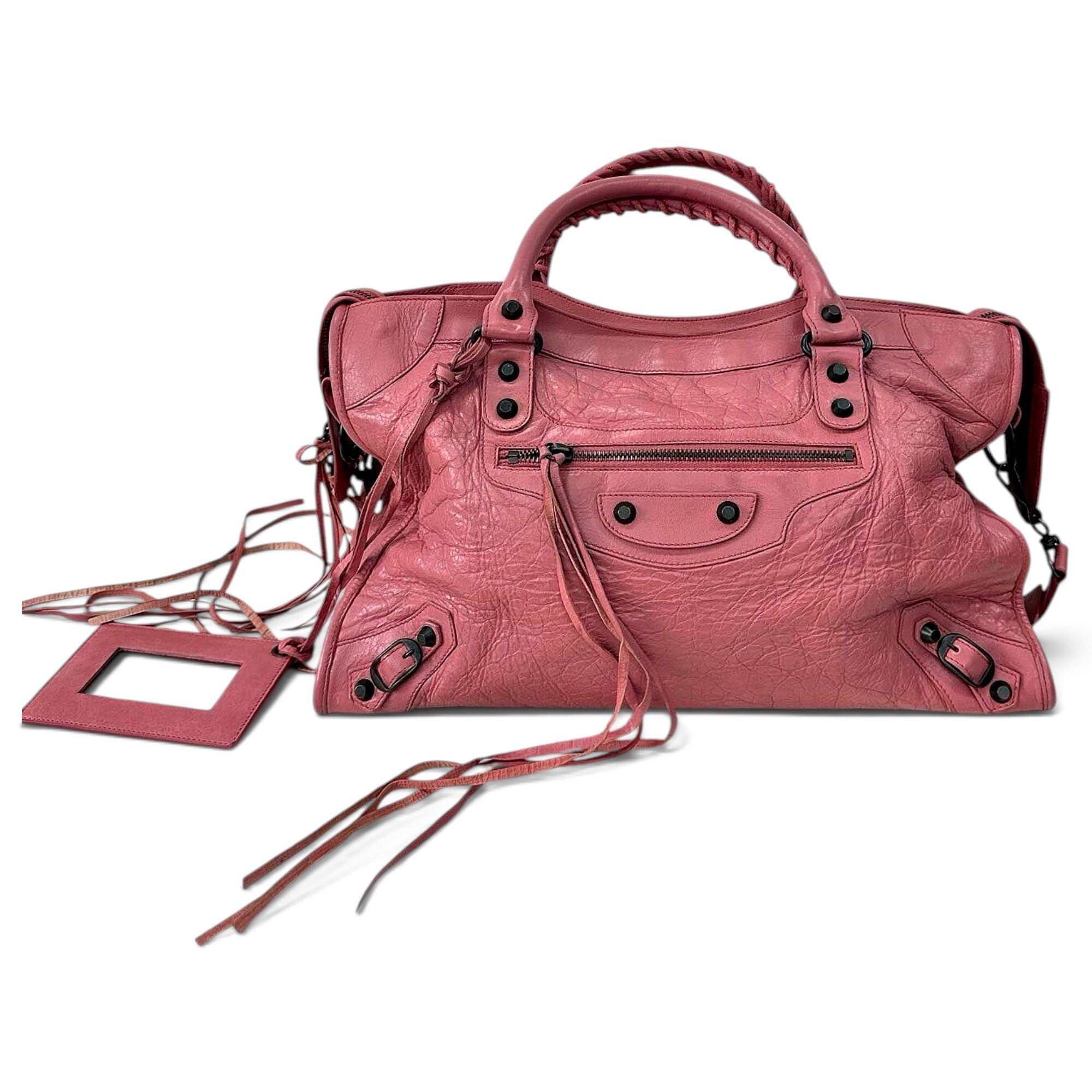 City leather handbag