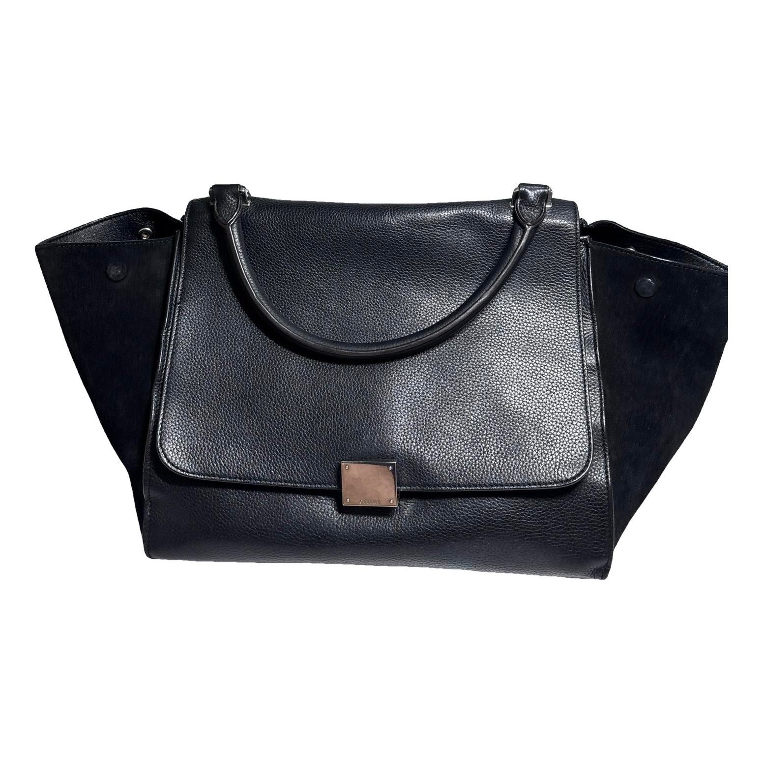 Trapèze leather handbag