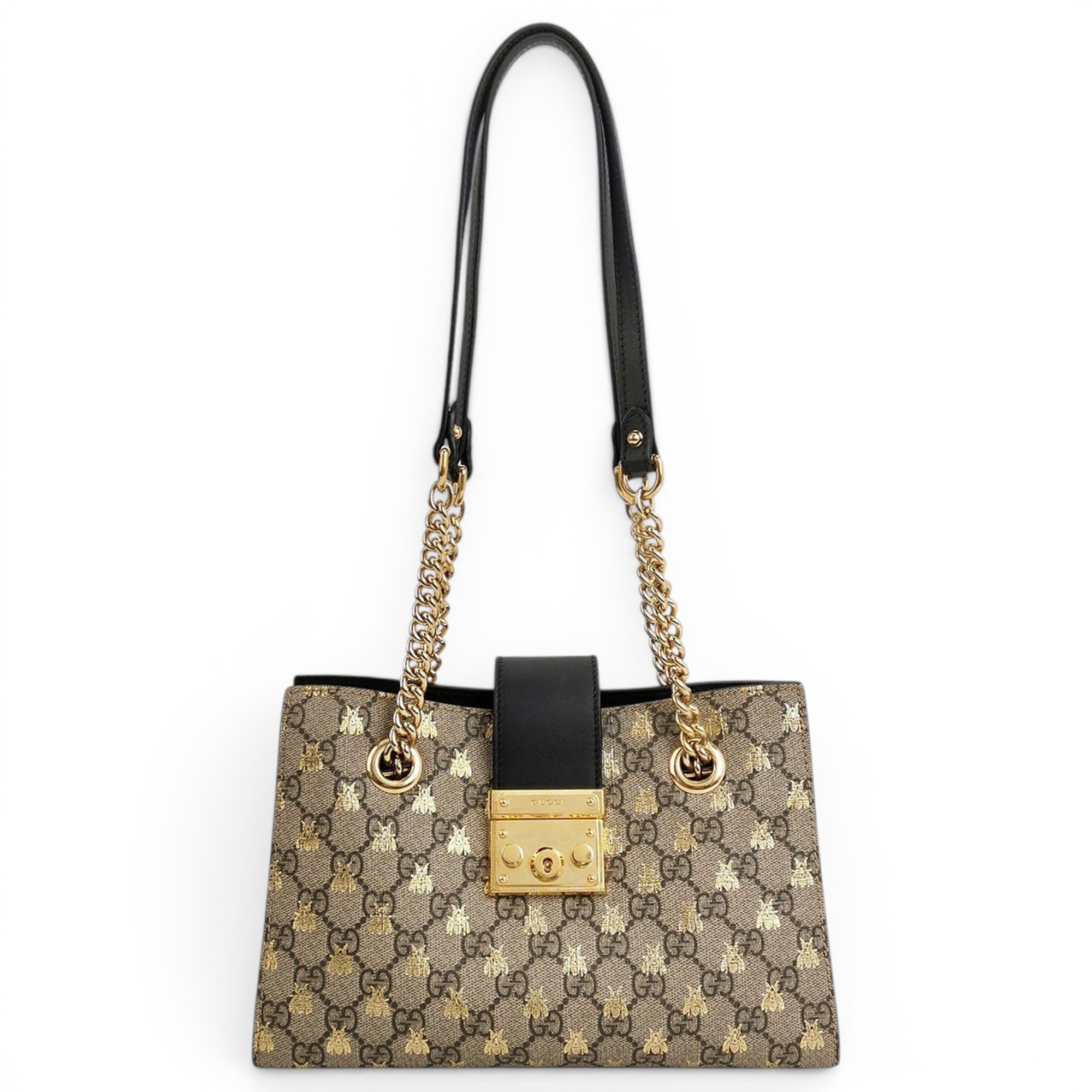 Padlock leather handbag