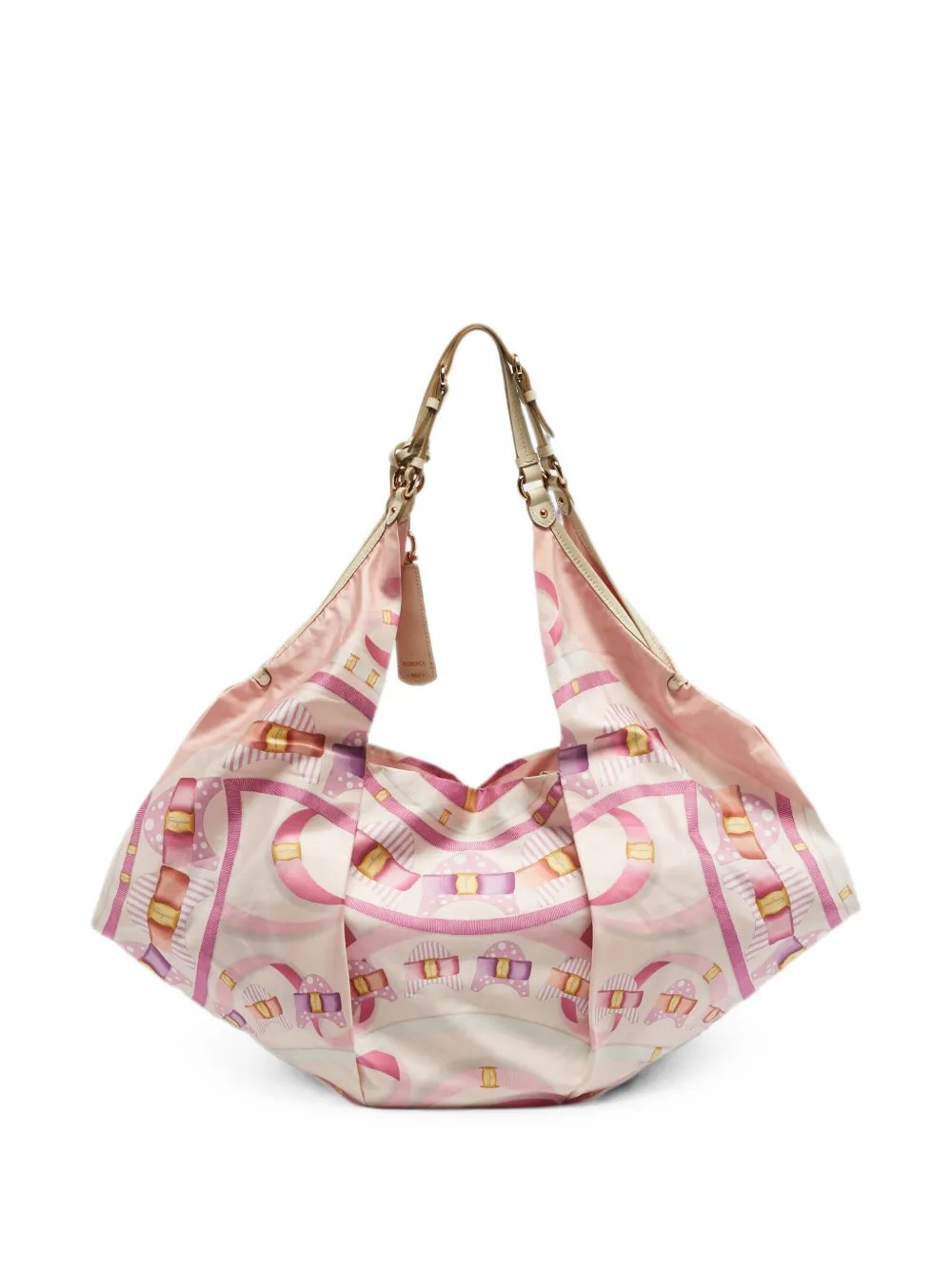 pleated bow-print bag