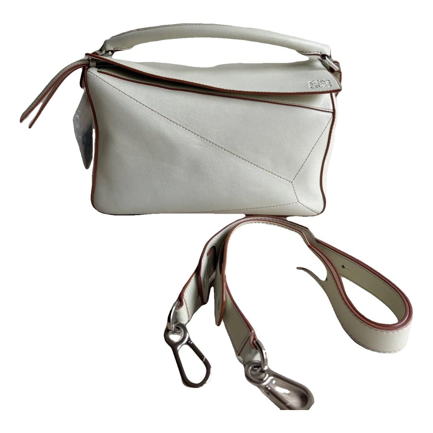 Puzzle leather handbag