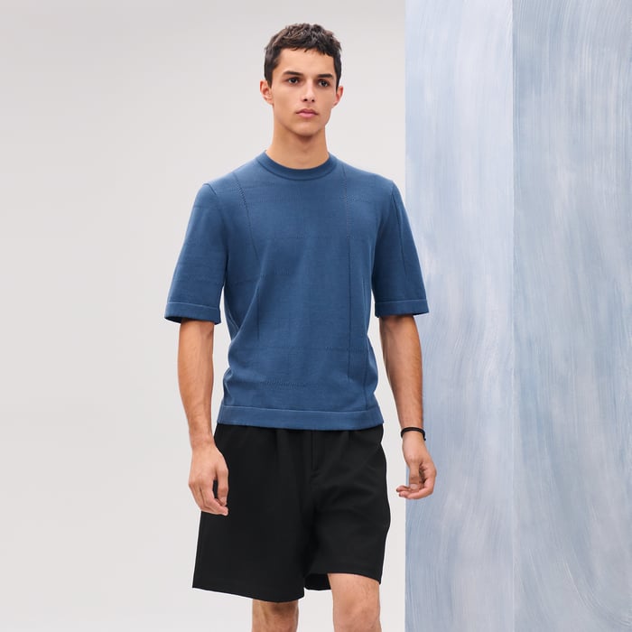 Bleu Turquin "Jeu De Points Sellier" Crewneck Sweater