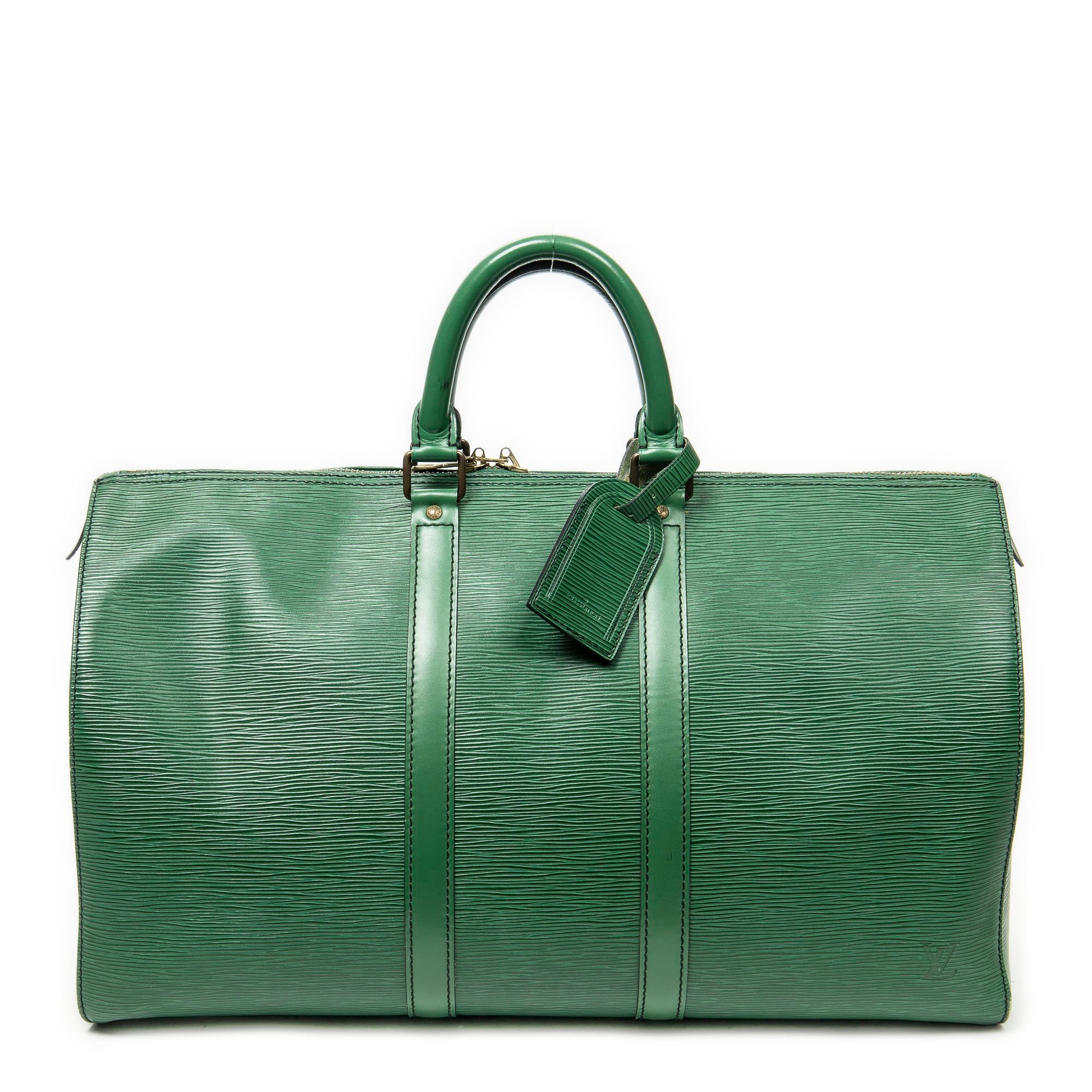 Keepall leather travel bag