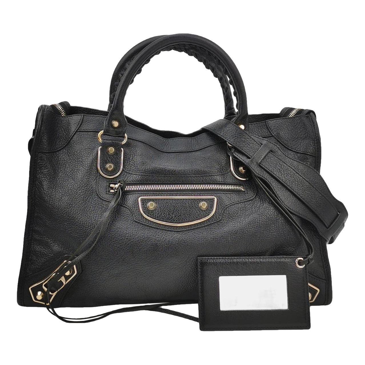 City leather handbag