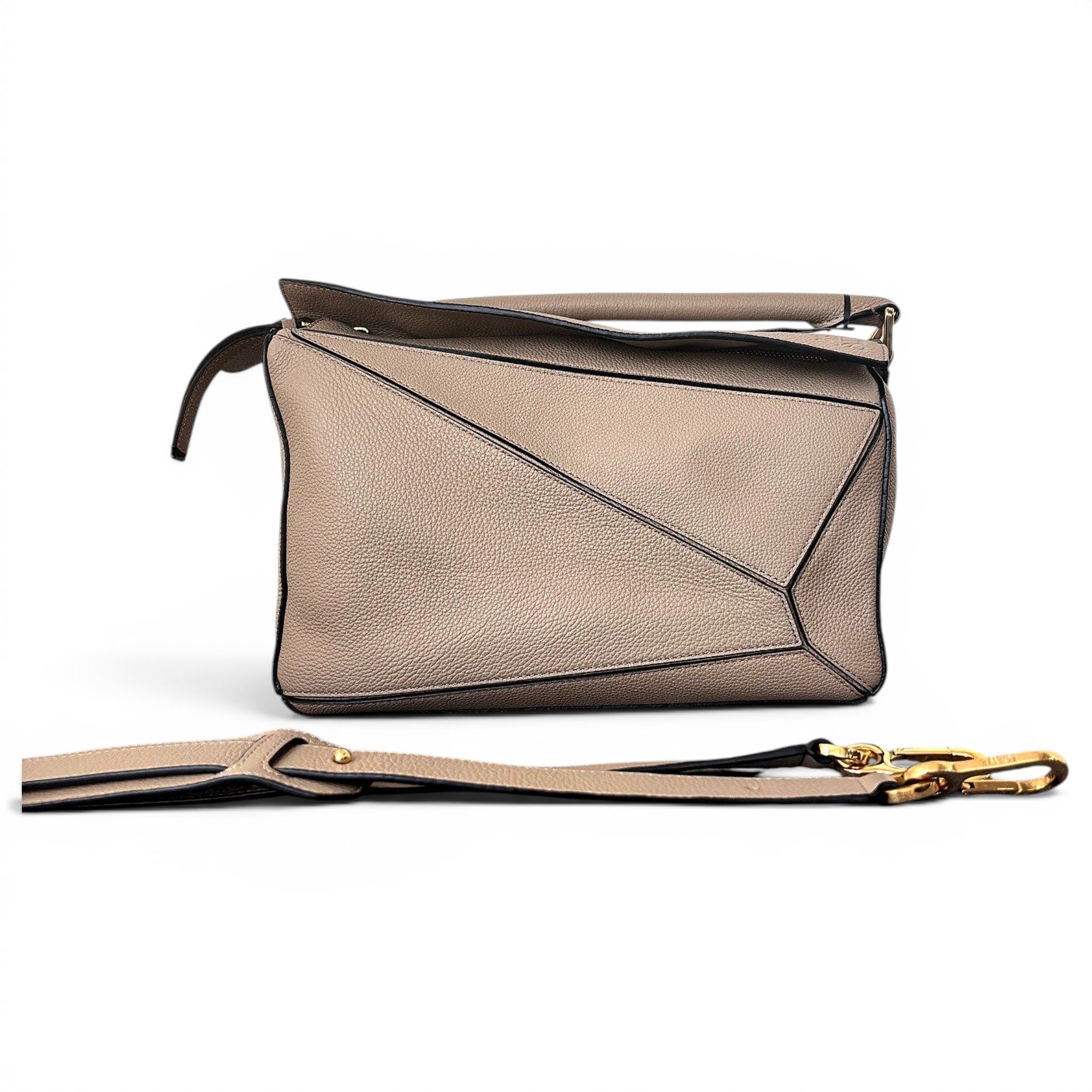 Puzzle leather handbag