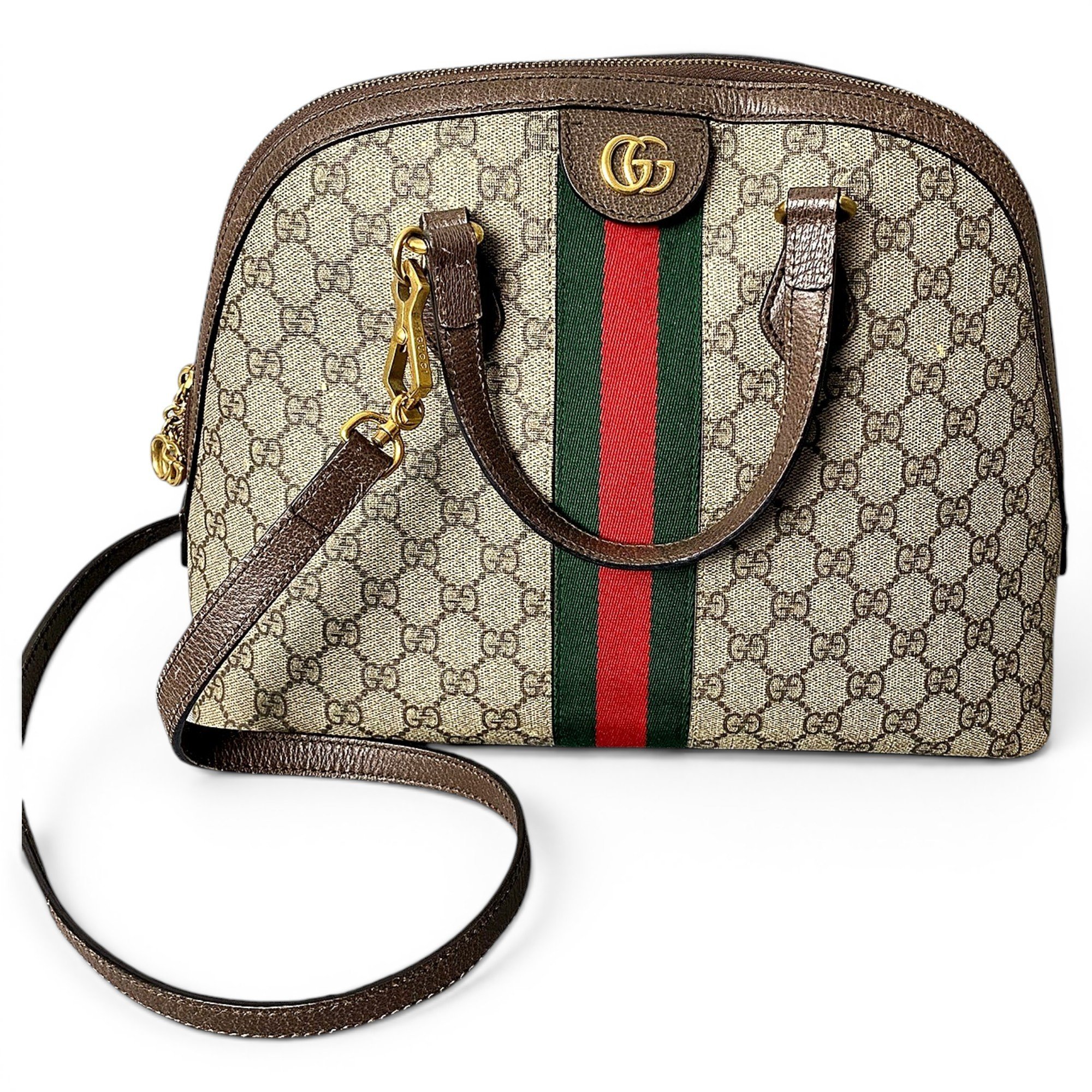 Ophidia Dome Top Handle leather handbag