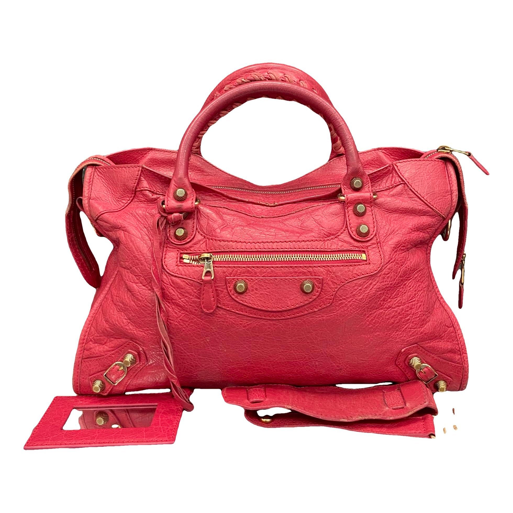 City leather handbag