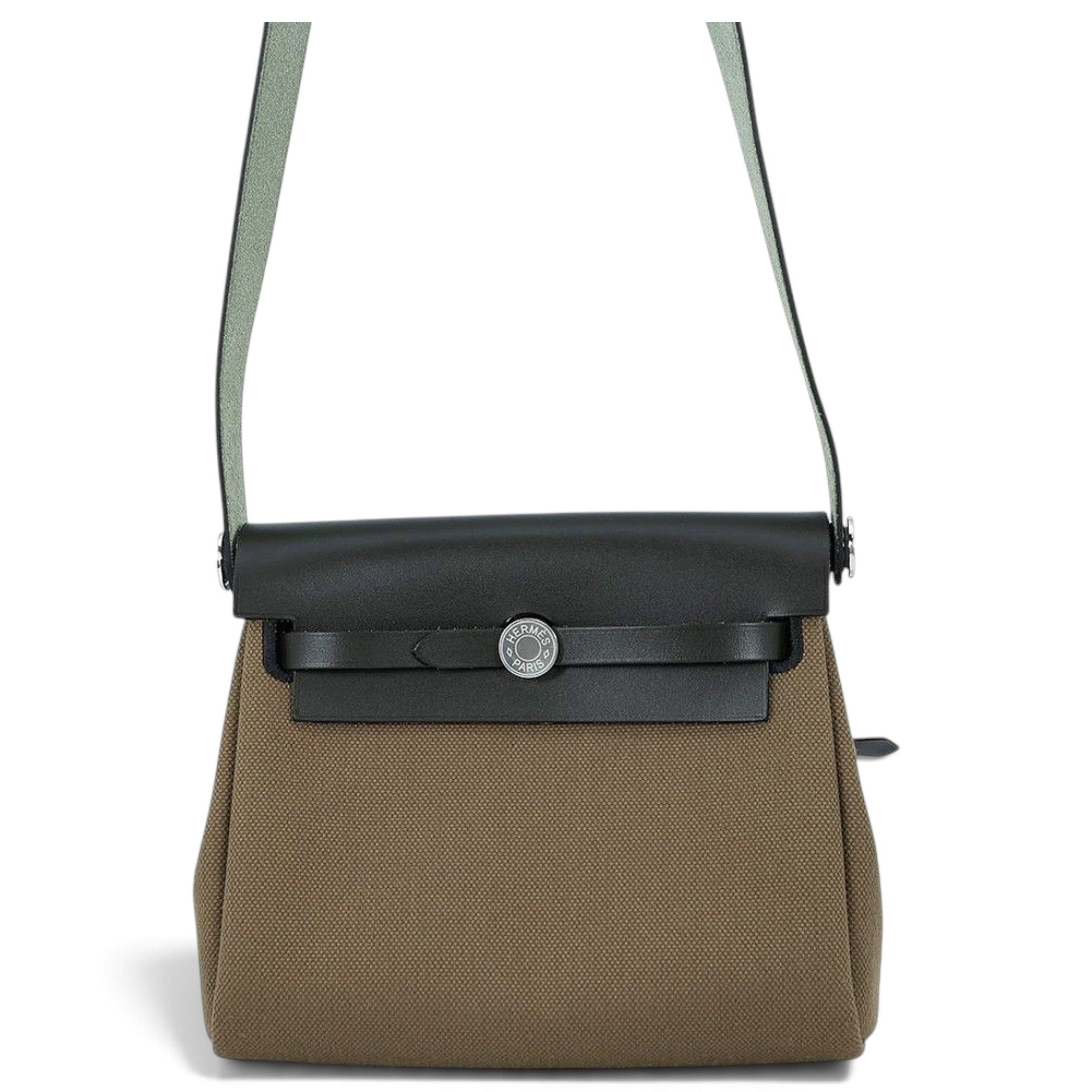Hermes Herbag Handbag Vert Olive Vache Leather