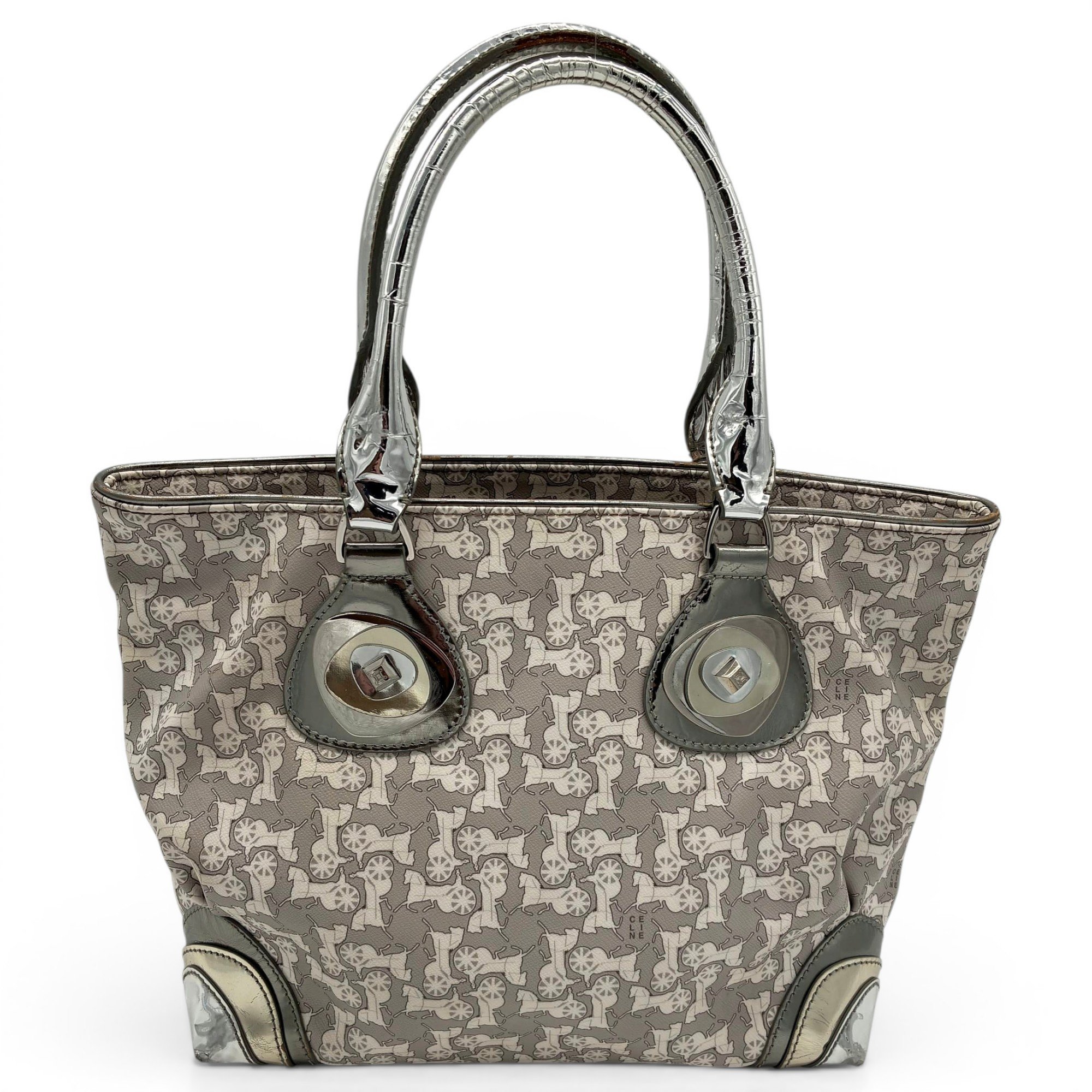 Patent leather tote