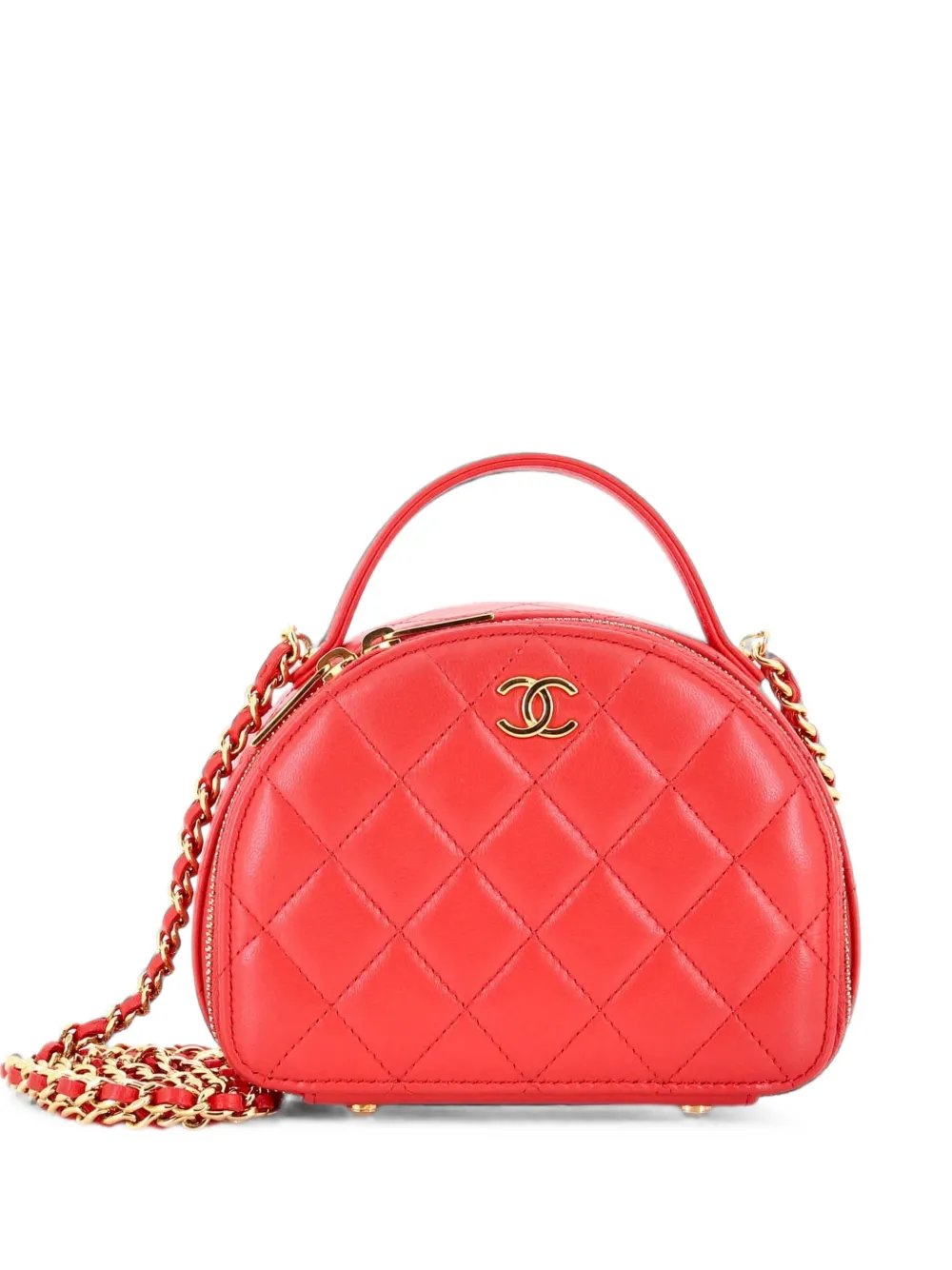 Chic Riviera Vanity Case with Chain Quilted Lambskin Mini satchel