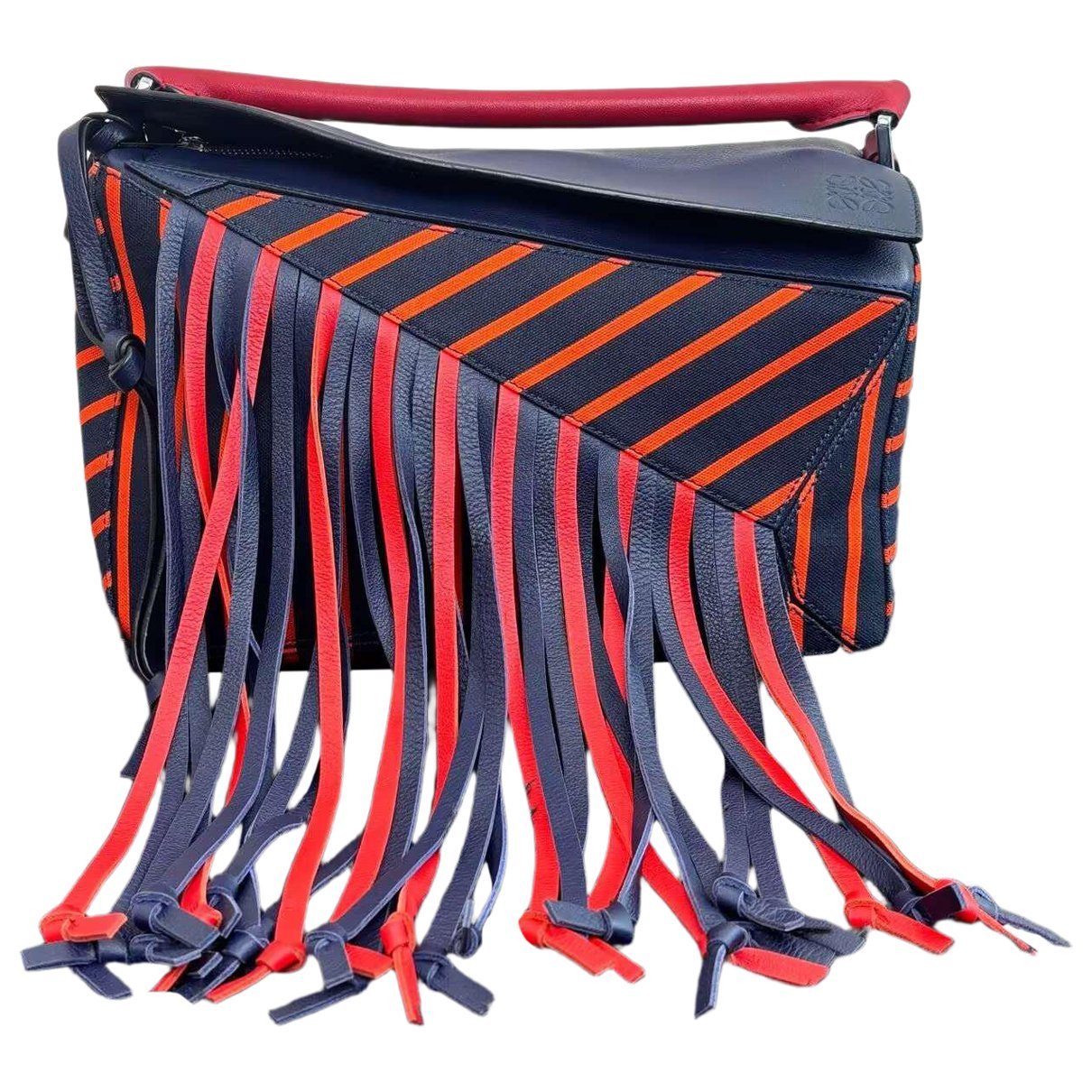 Puzzle leather handbag
