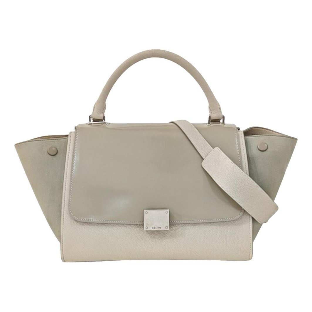 Trapèze leather handbag