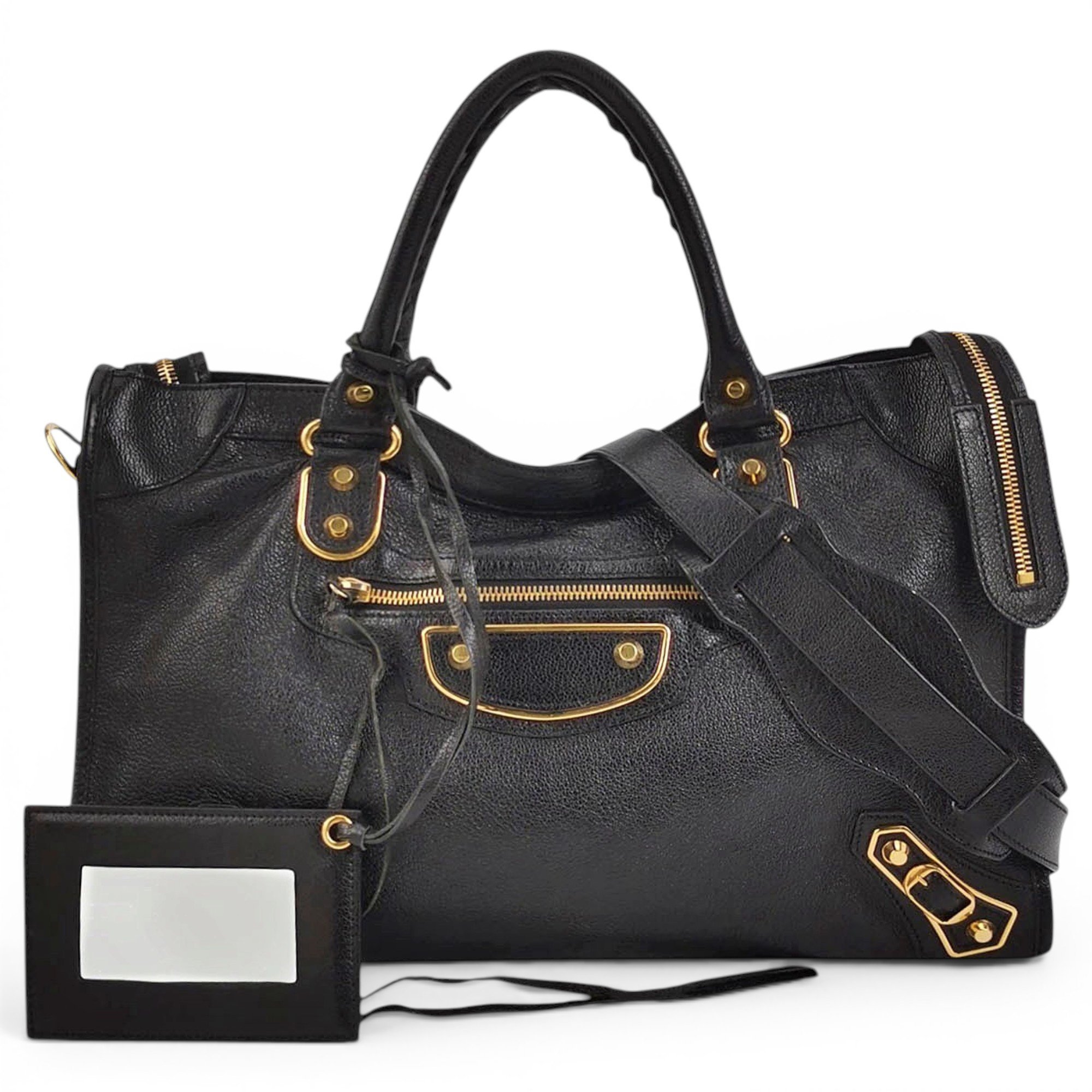 Classic Metalic leather handbag