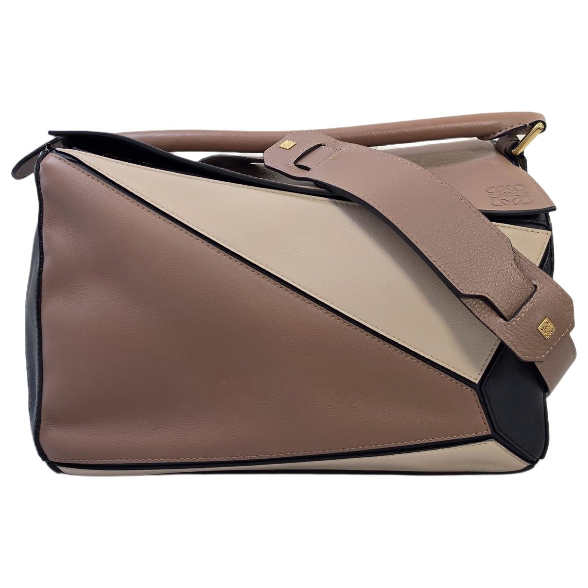 Puzzle leather handbag