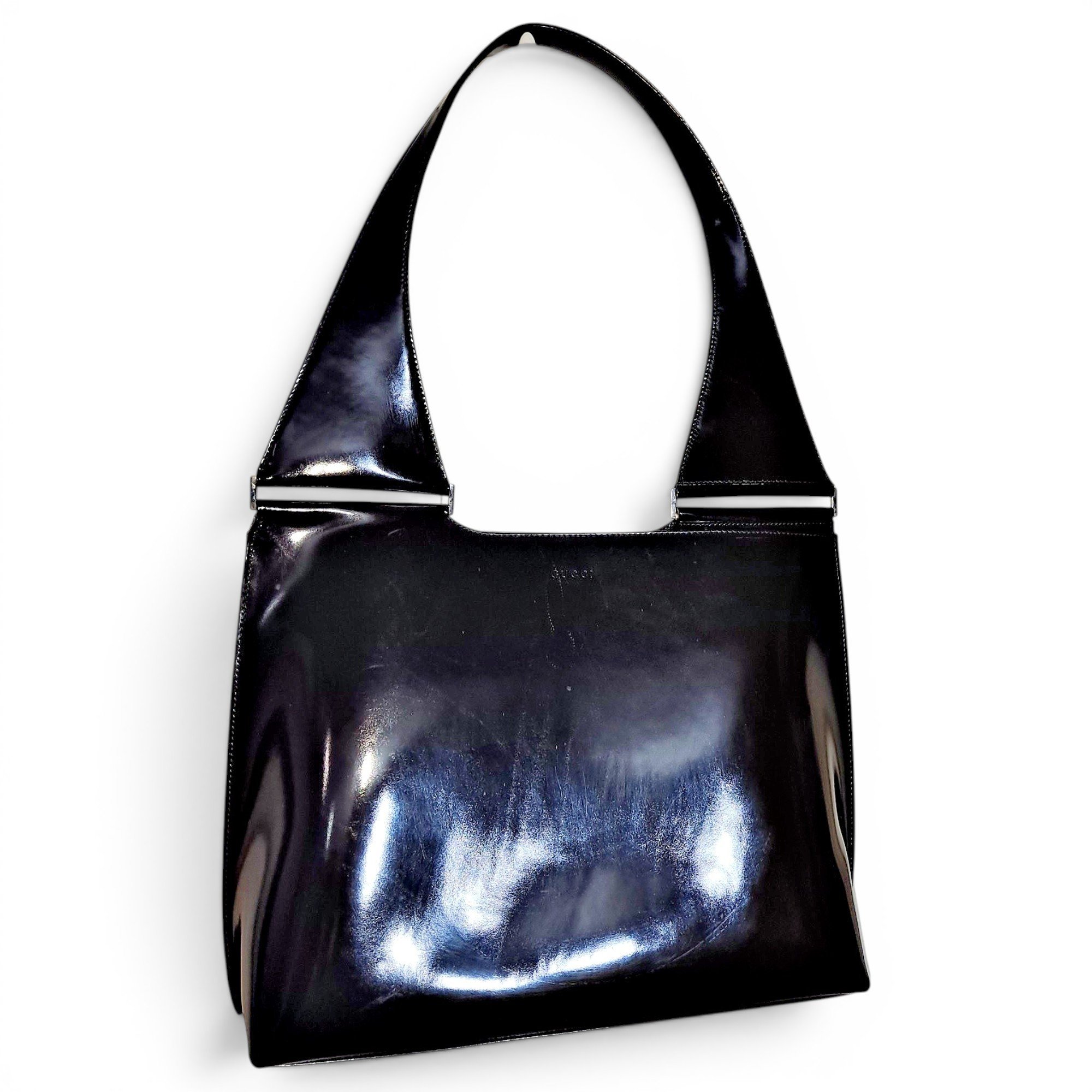 Patent leather handbag