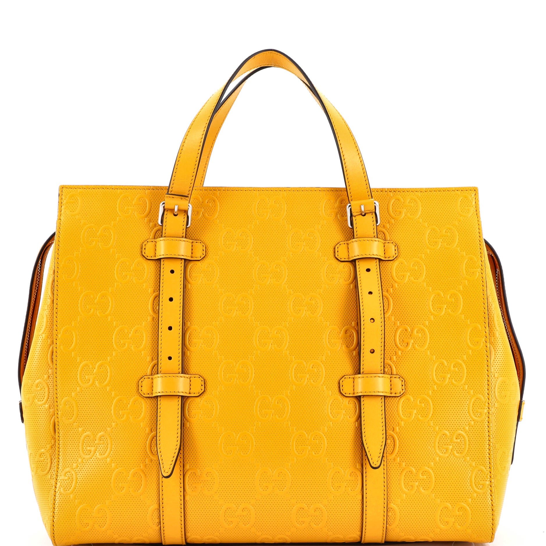 Gucci Tote Bag GG Embossed Perforated Leather