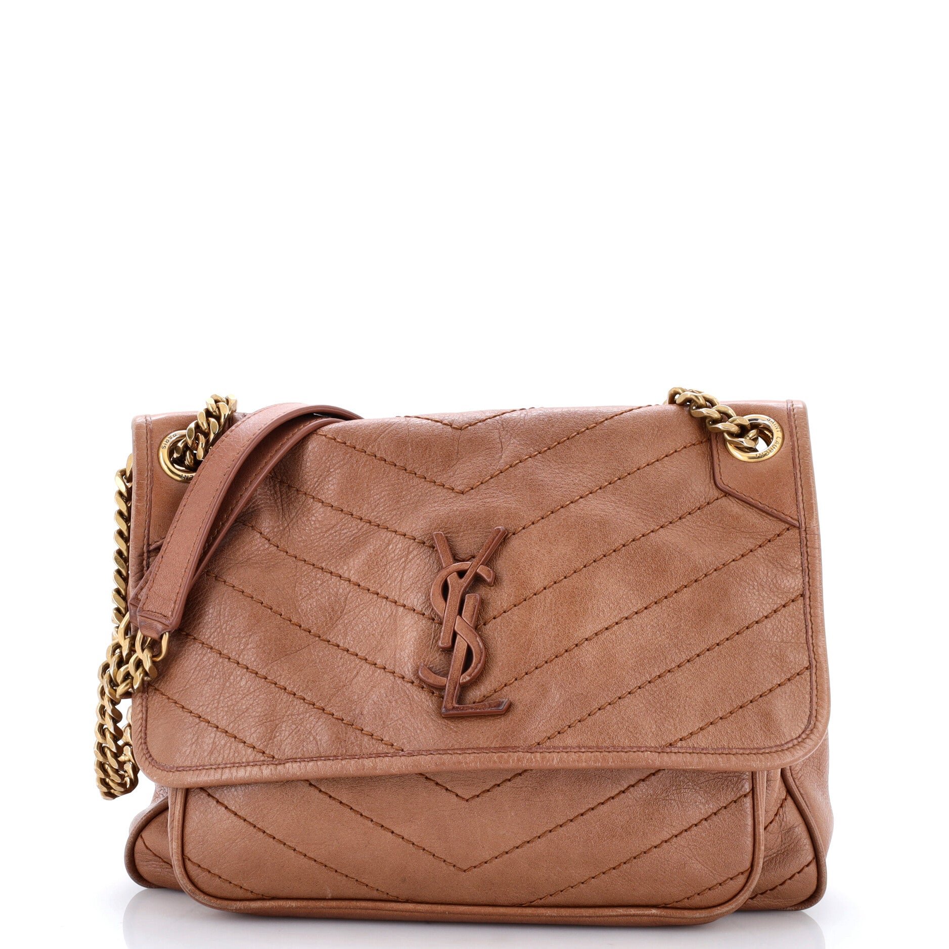 Niki Chain Flap Bag Matelasse Chevron Leather Medium