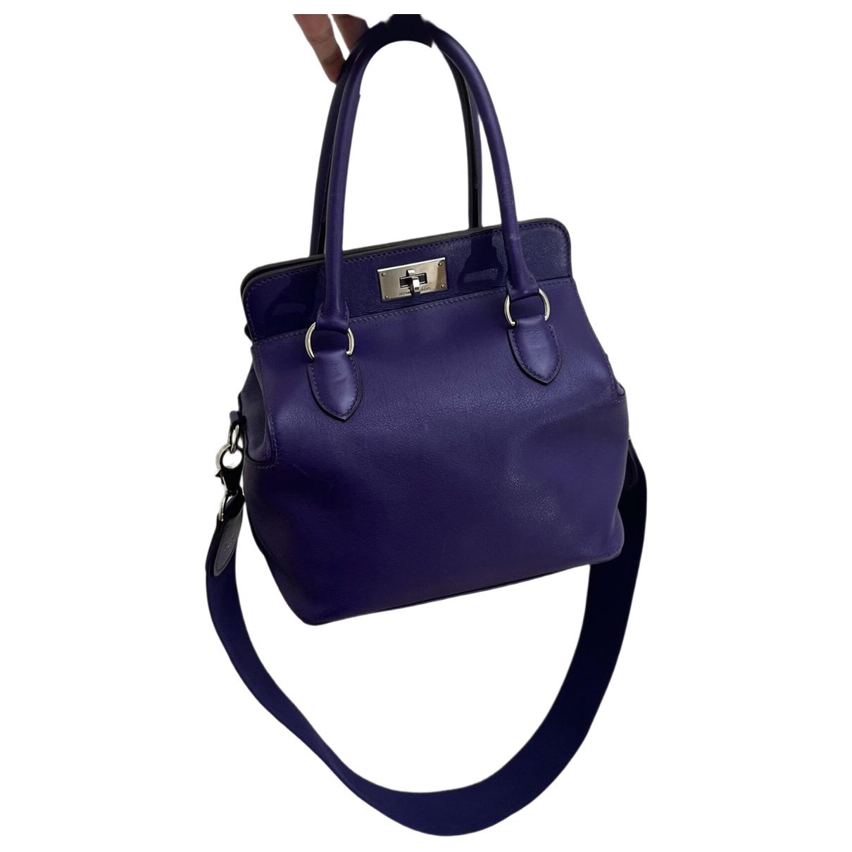 Toolbox leather handbag