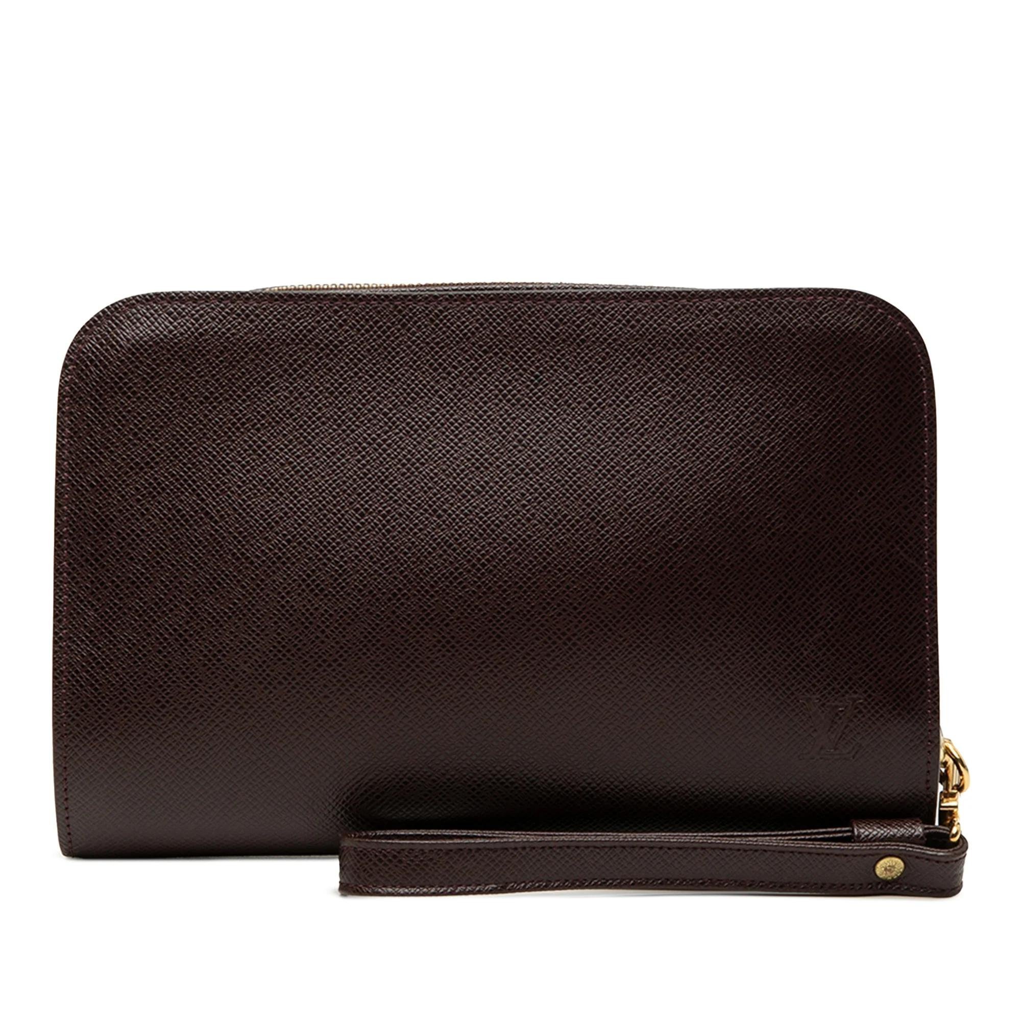 Leather clutch bag
