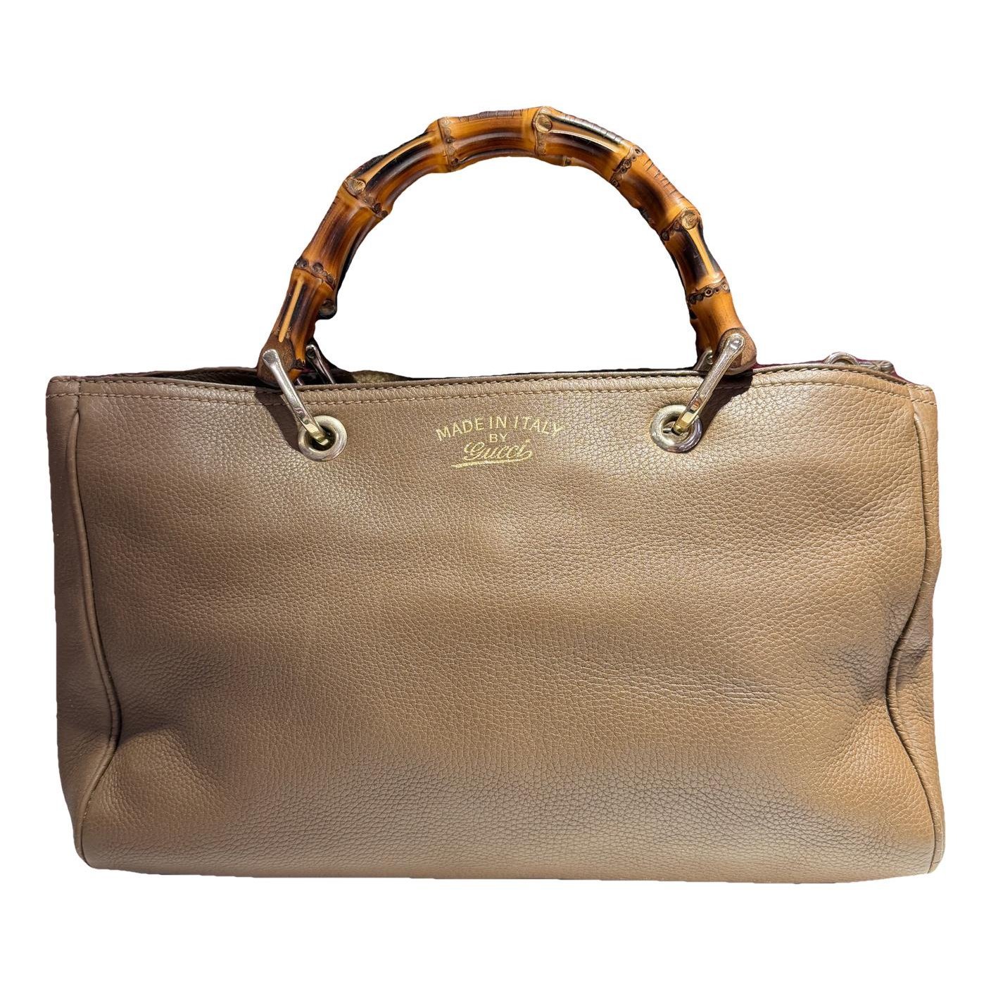 Bamboo Shopper leather handbag
