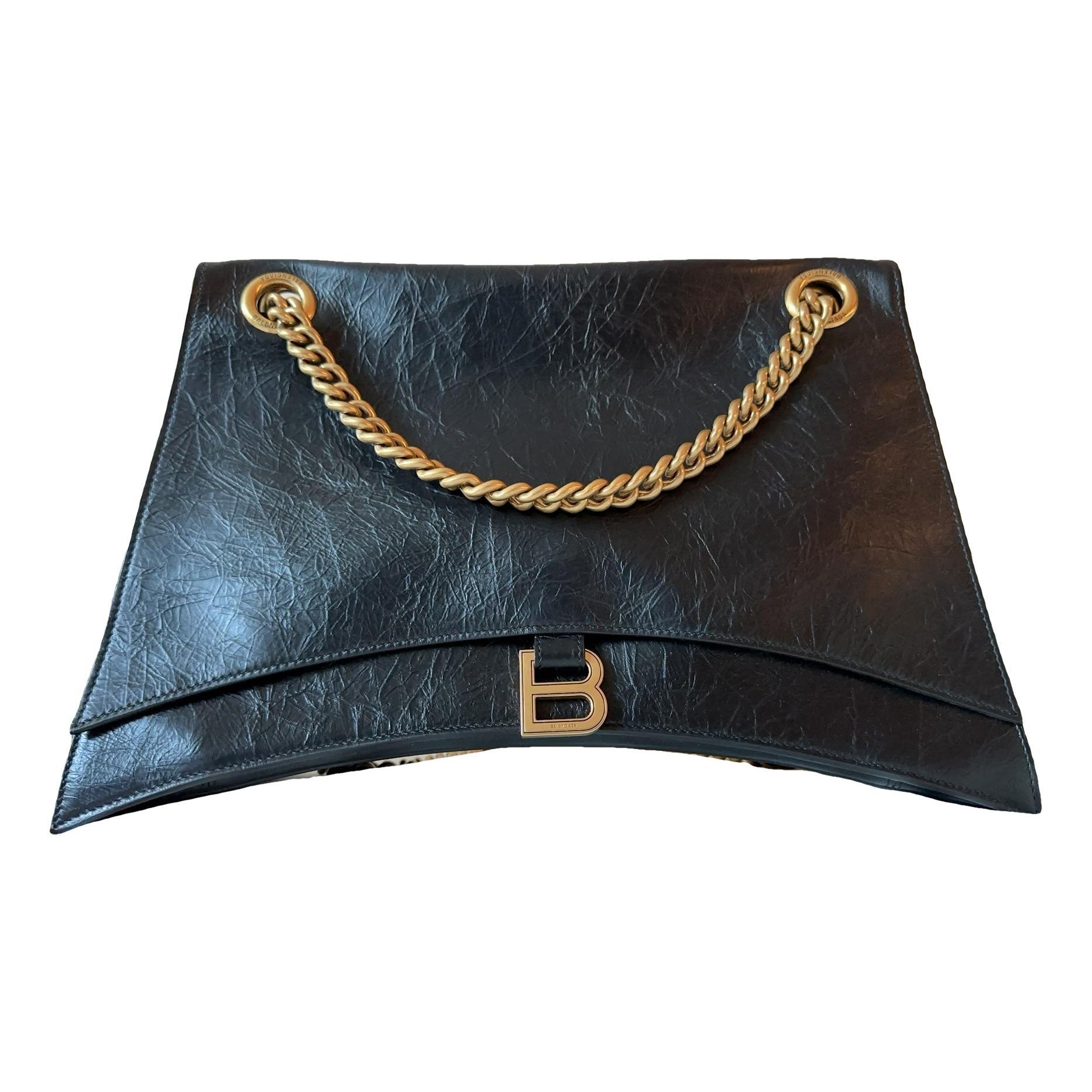 Crush leather handbag