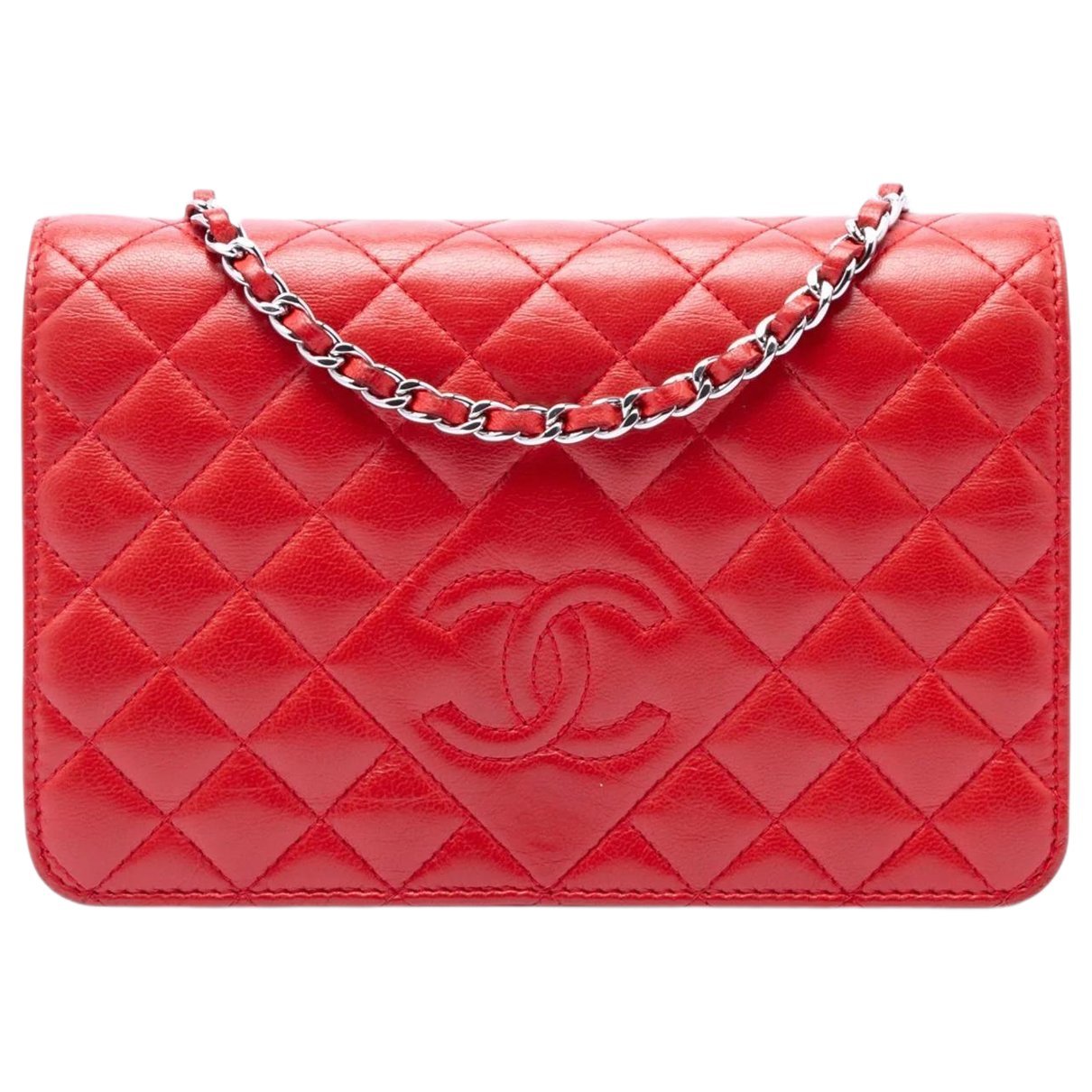 Wallet On Chain leather crossbody bag