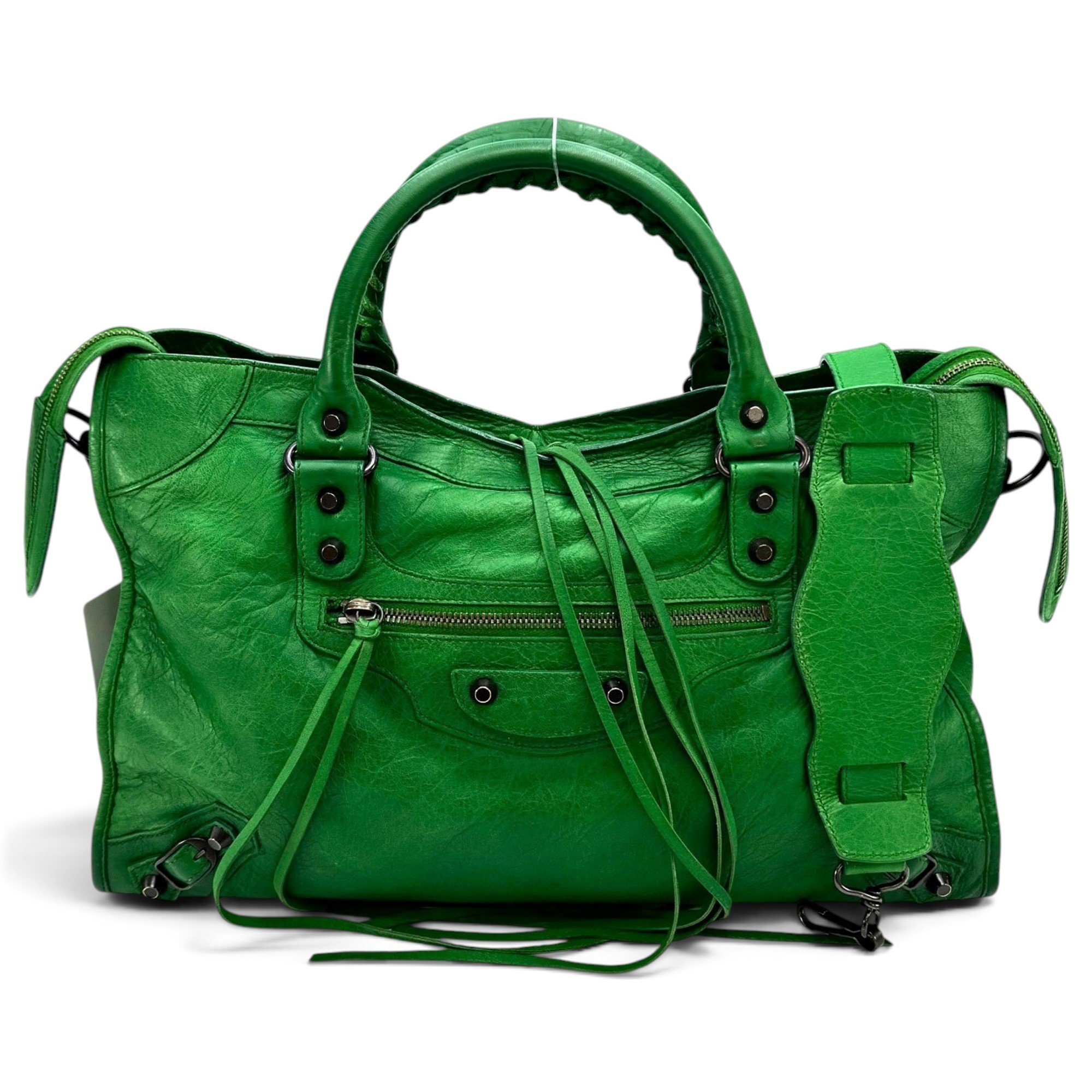 City leather handbag