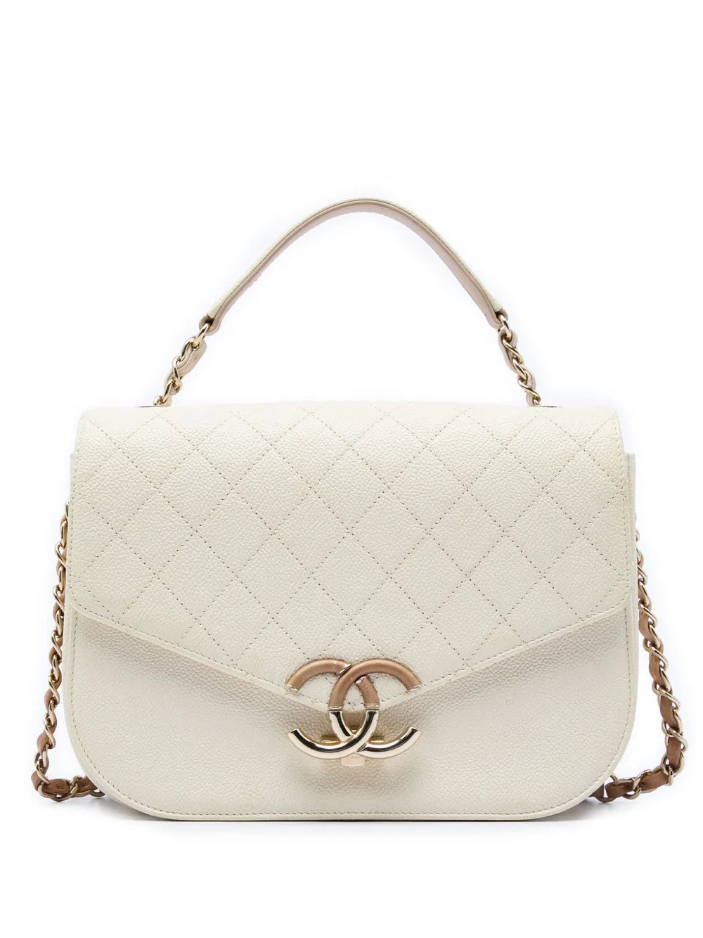 2018 Paris Cuba Medium Quilted Caviar Thread Around Flap satchel
