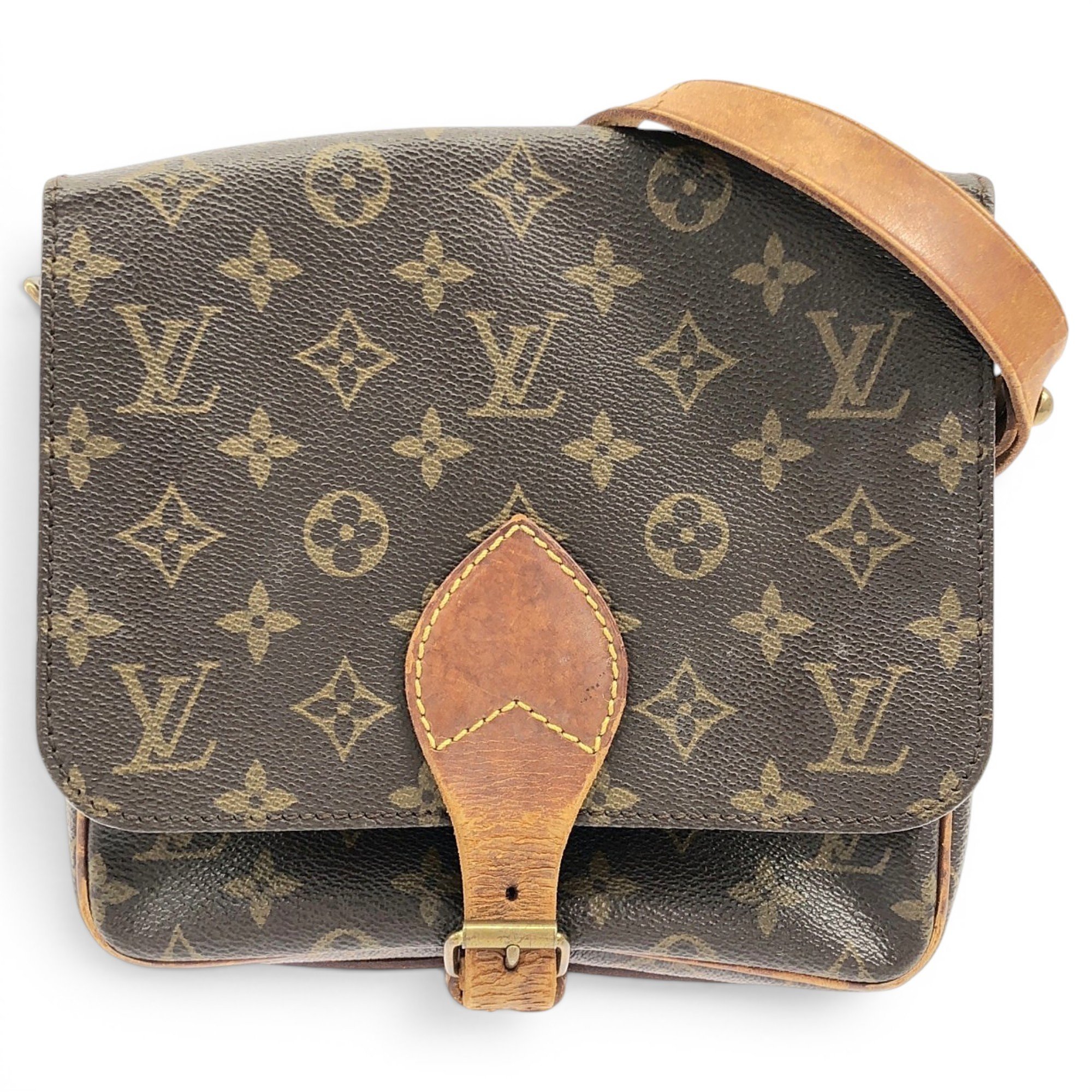 Cartouchière leather handbag