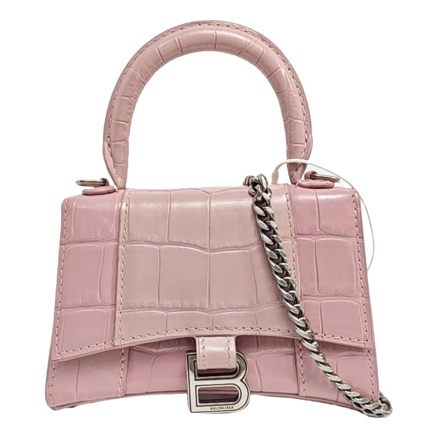 Hourglass leather handbag