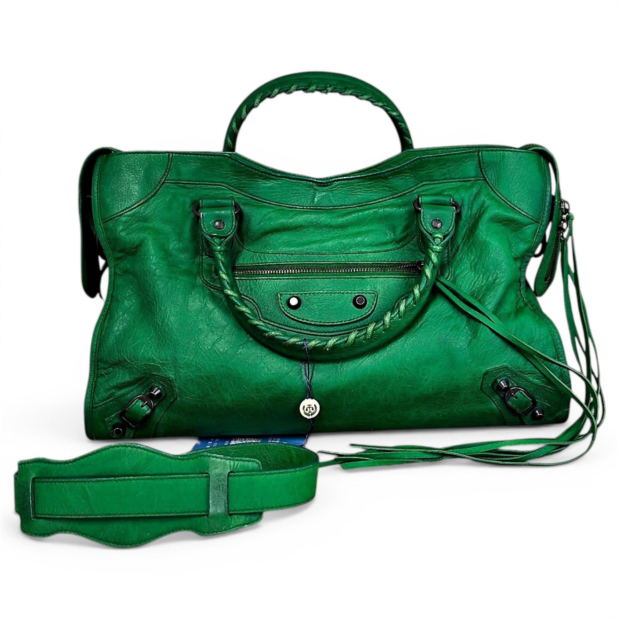City leather handbag