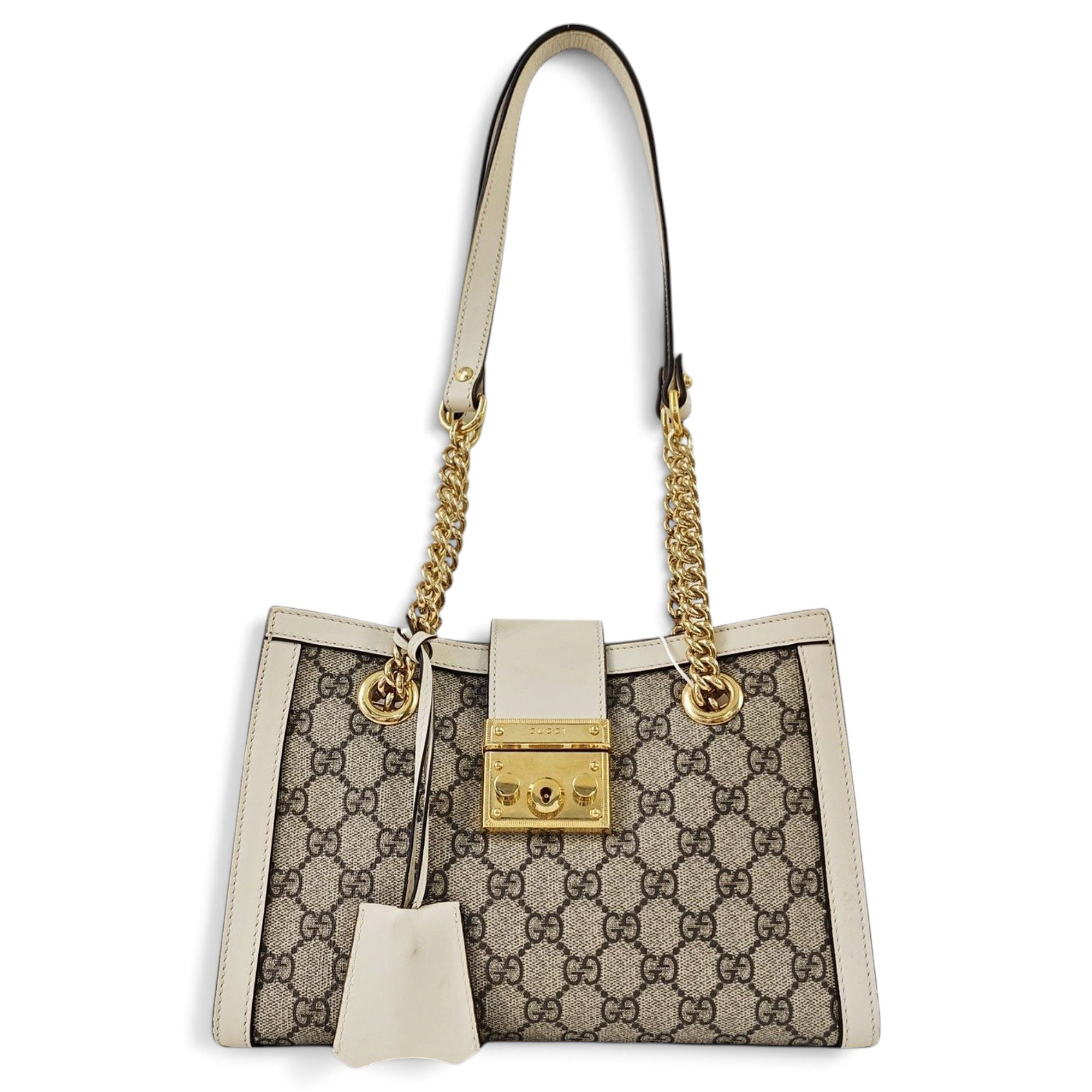 Padlock leather handbag