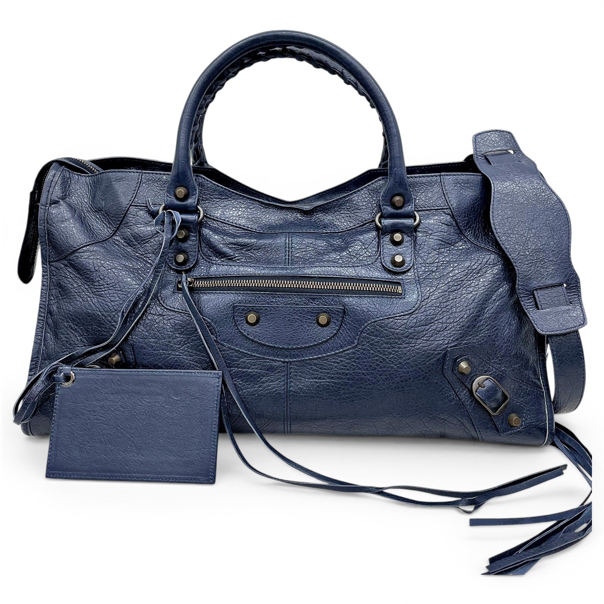City leather handbag