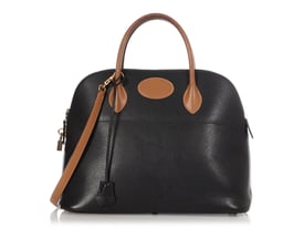 Hermes Hermès Vintage Black and Tan Ardennes Bolide 35