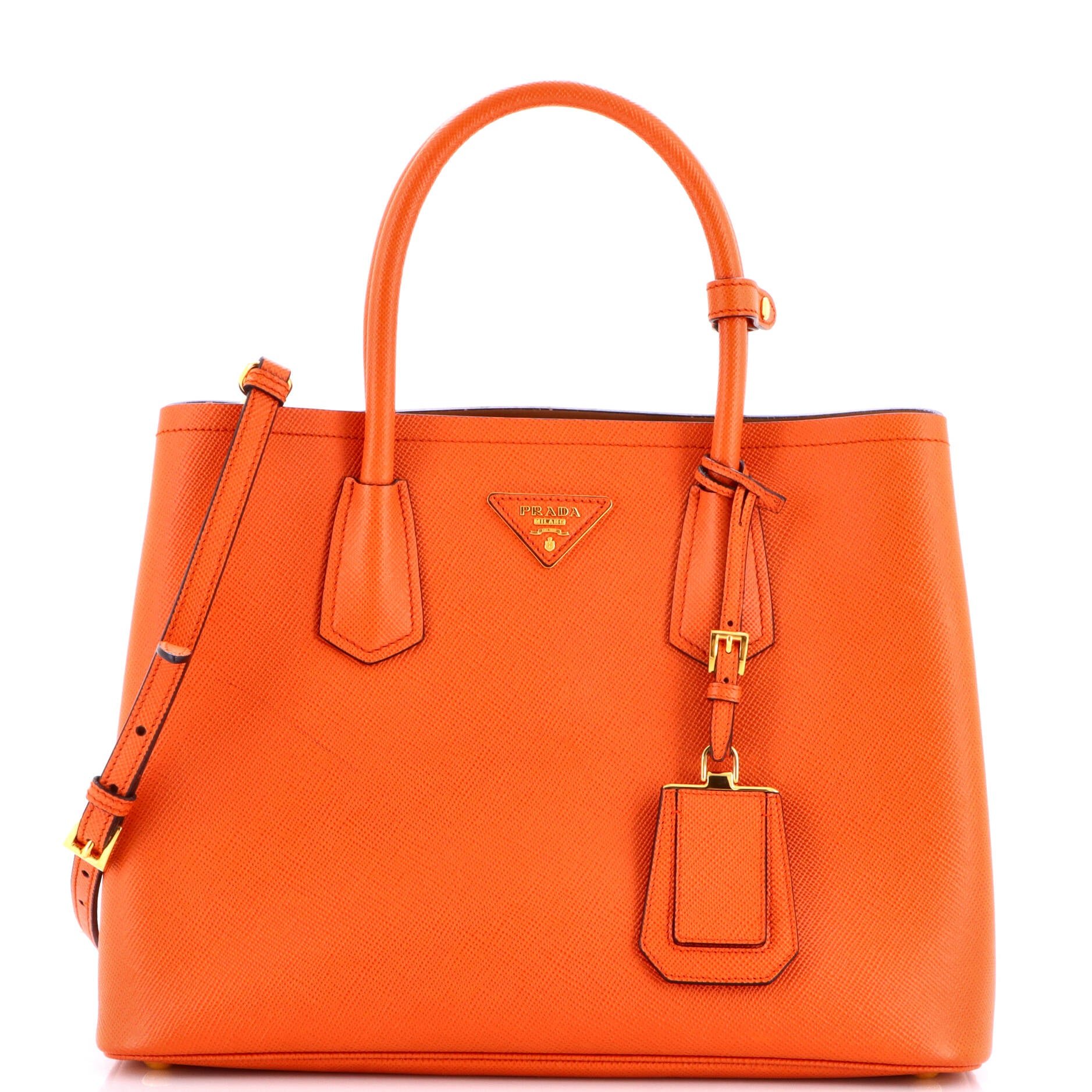 Cuir Double Tote Saffiano Leather Medium