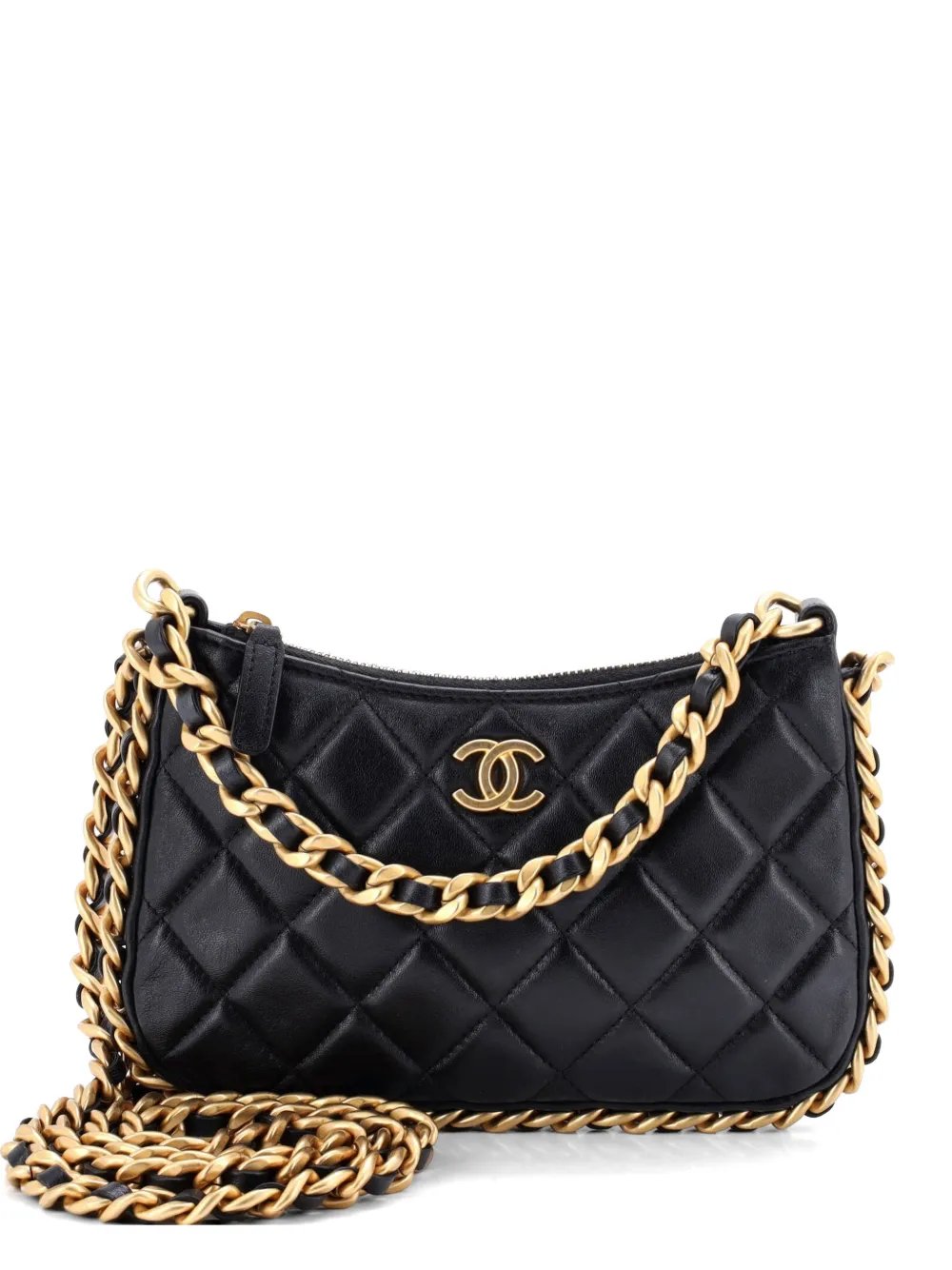 CC Chain Around Quilted Lambskin Mini hobo bag