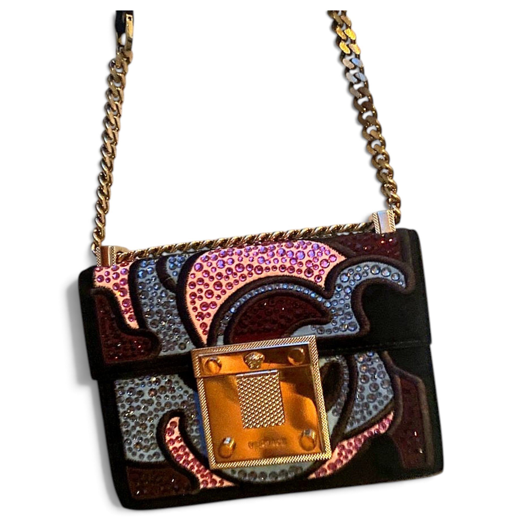 Versace La Medusa glitter clutch bag